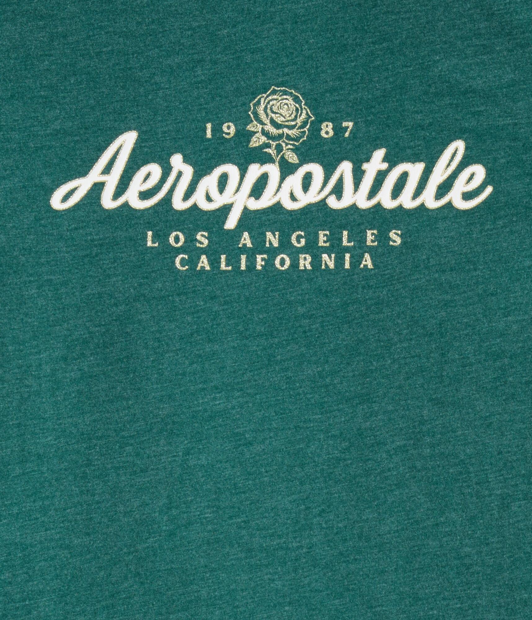 Aeropostale Script Rose Glitter Graphic Tee Product Image