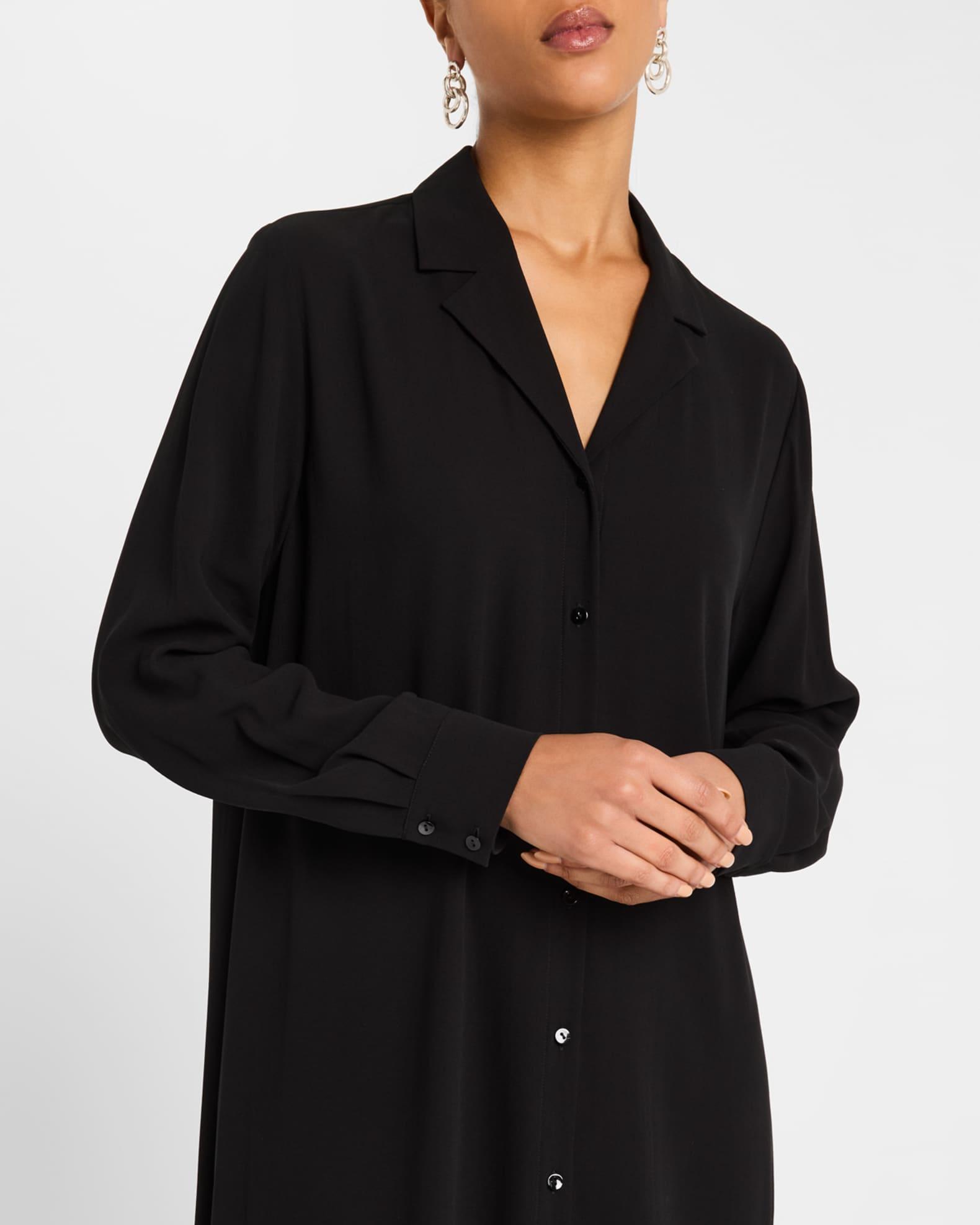 Silk Georgette Crepe Midi Shirtdress Product Image