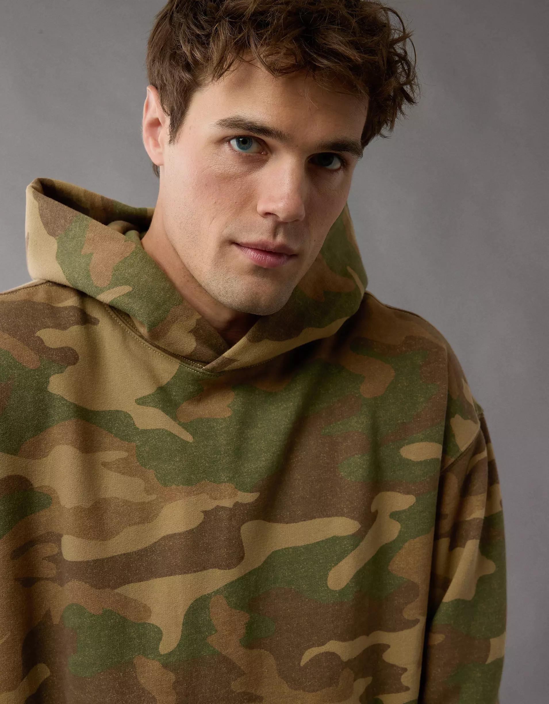 AE Laidback Luxe Heavyweight Camo Hoodie Product Image