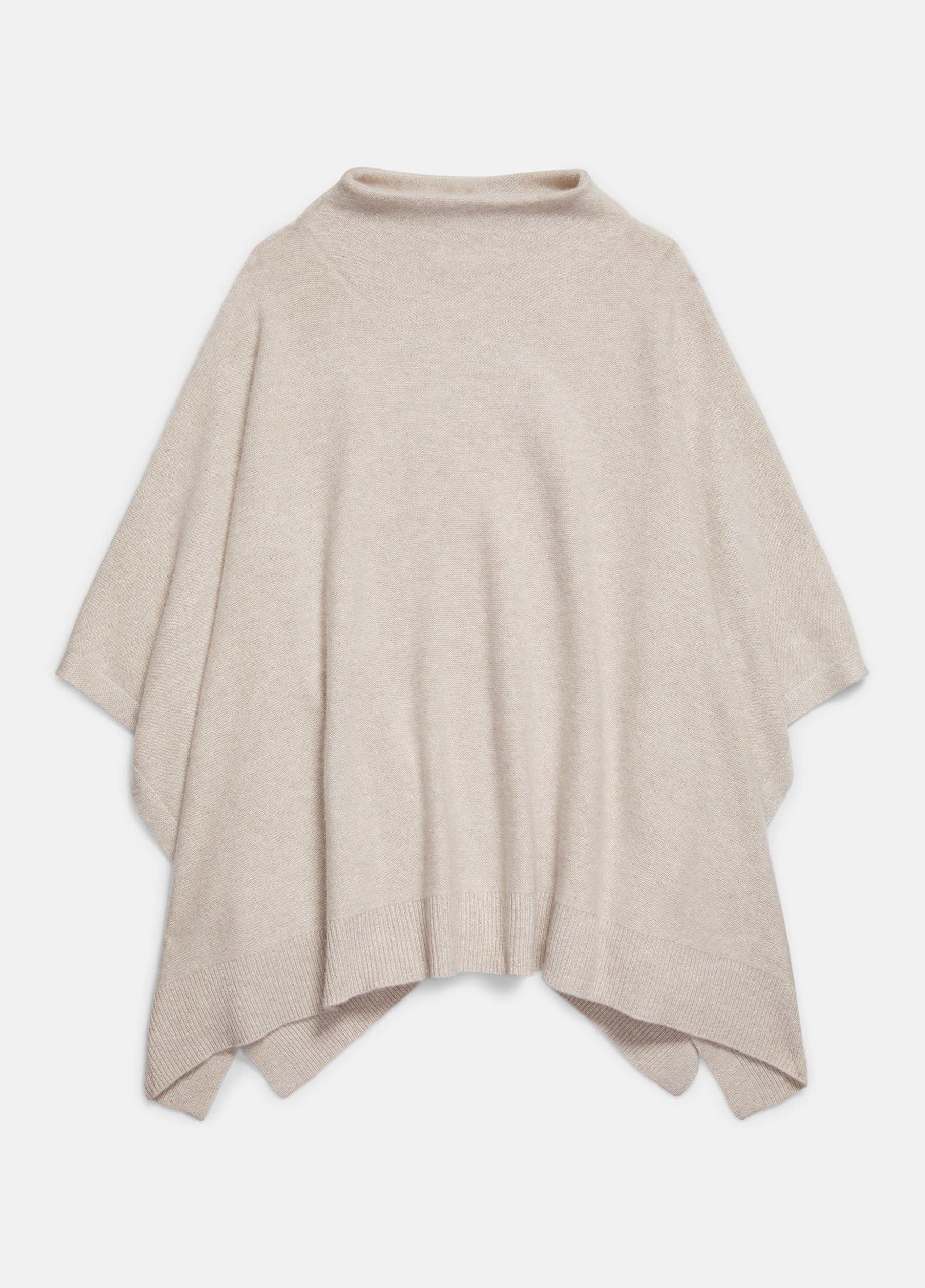 Womens Plush Cashmere Funnel Neck Poncho, Mink Vince Product Image
