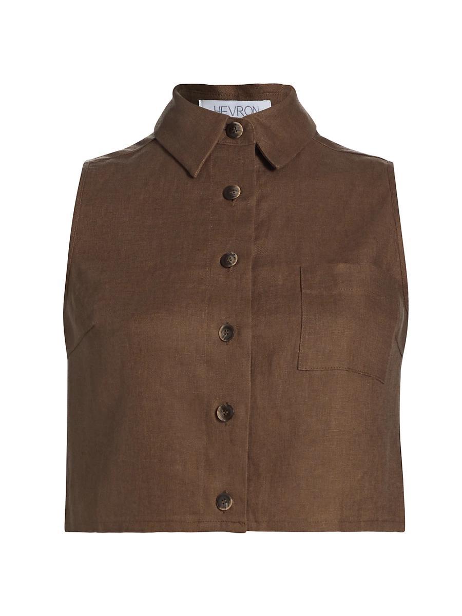 Womens Katja Sleeveless Cropped Shirt Product Image