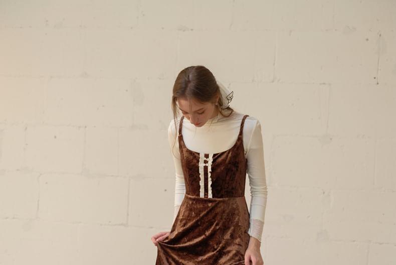 Butterfly Print Bow Midi Pinafore Dress Product Image