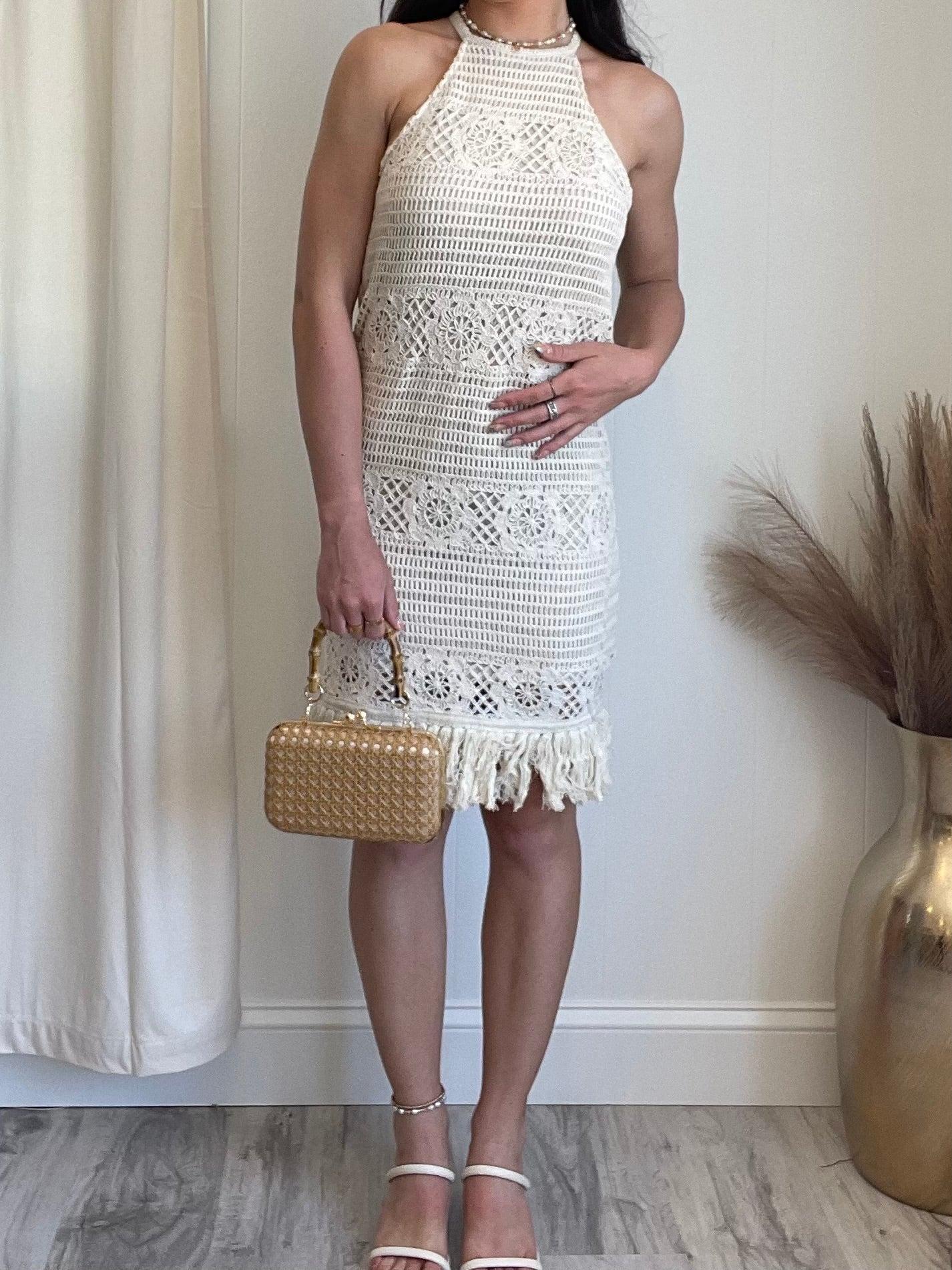 Stevie Crochet Midi Dress FINAL SALE Product Image