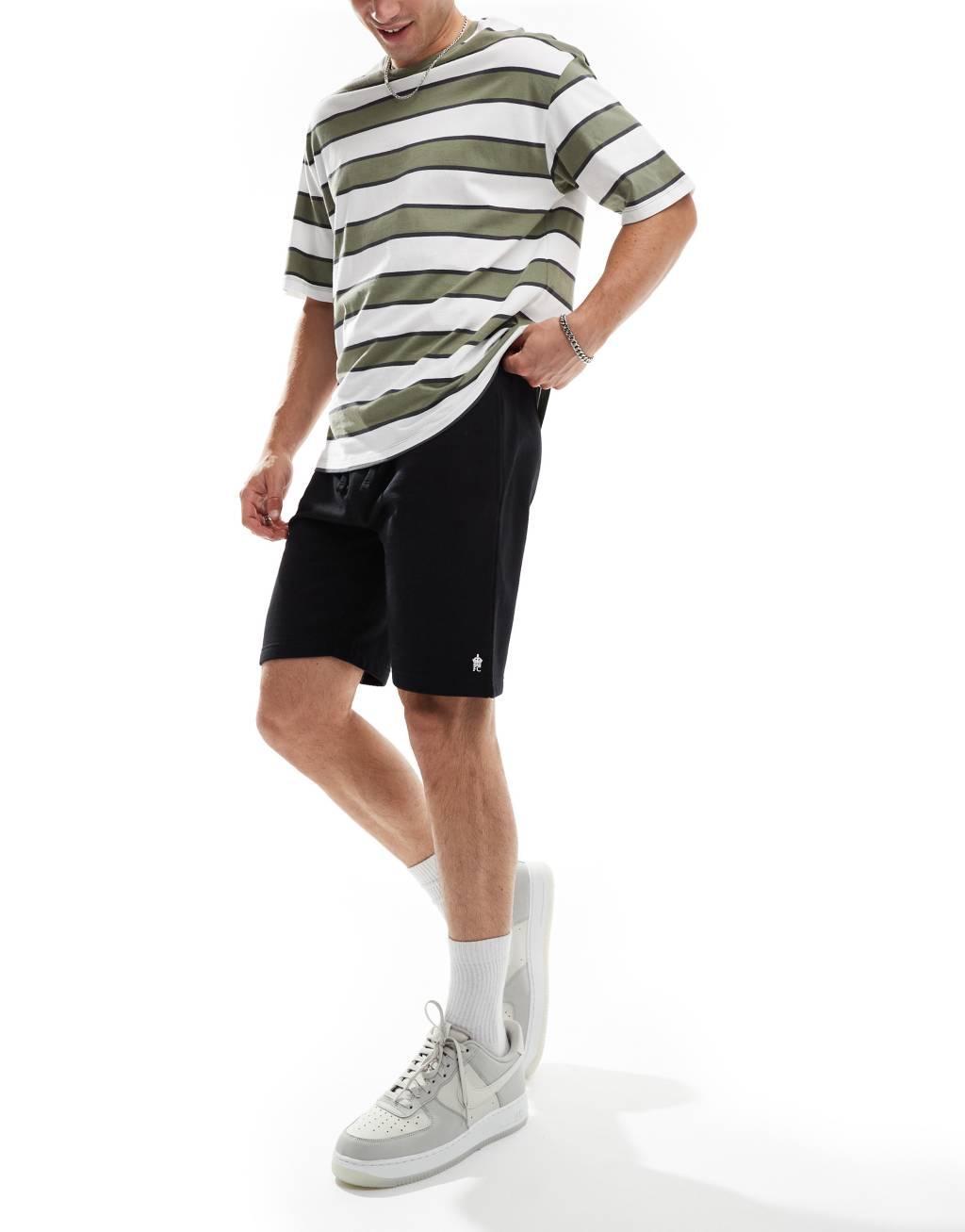 French Connection jersey cargo shorts in black Product Image