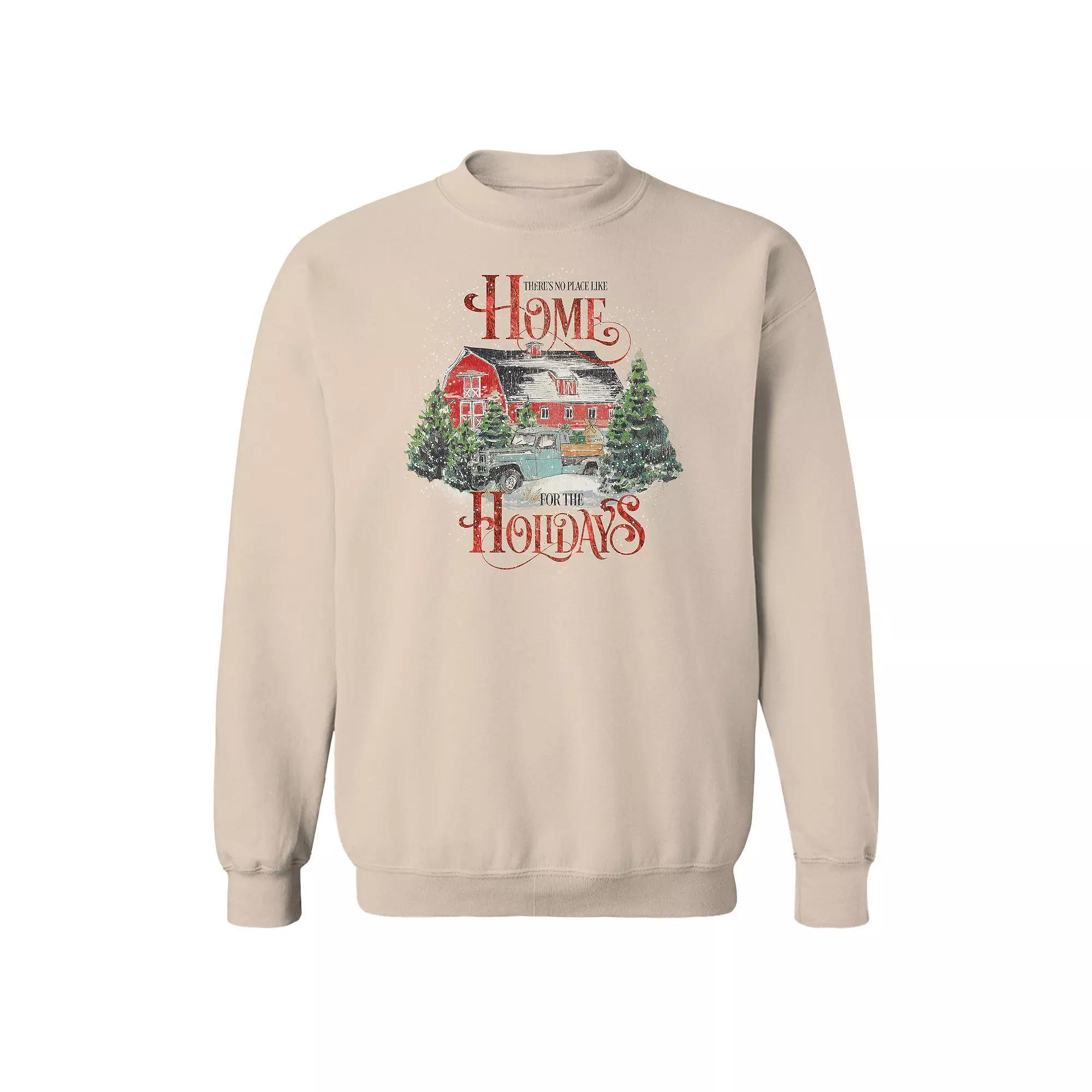 Mens Theres No Place Like Home Fleece Sweatshirt, Womens Brown Product Image