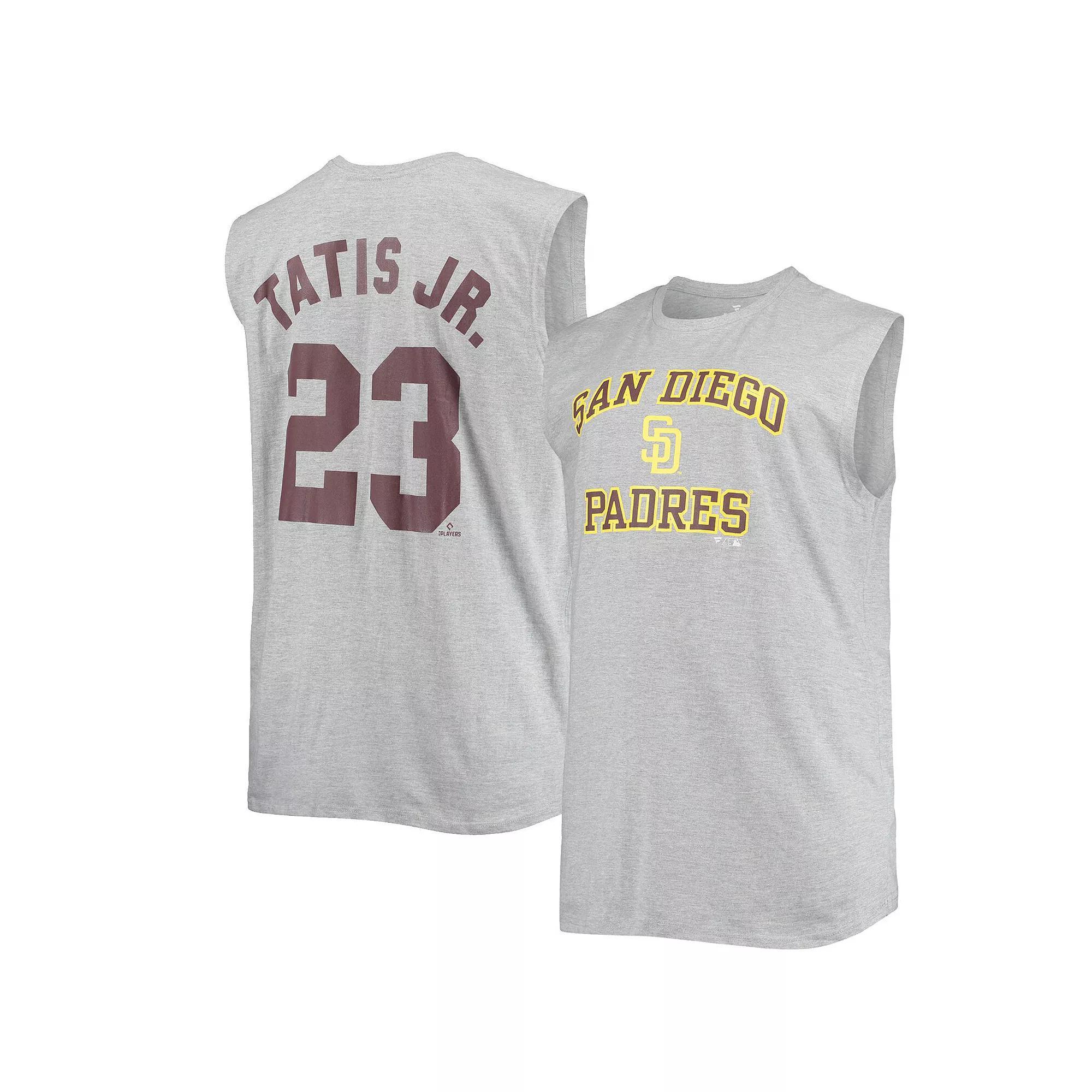 Men's Fernando Tatis Jr. Heathered Gray San Diego Padres Big & Tall Muscle Tank Top, Size: 6XB, Grey Product Image