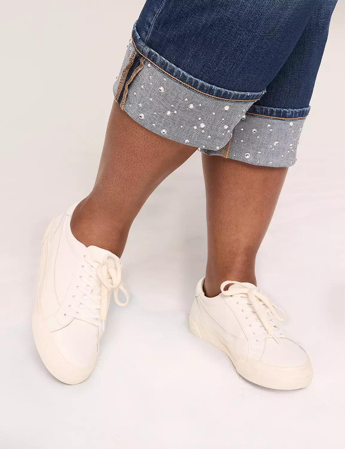 Boyfriend Fit Capri Jean With Embellished Cuff Product Image