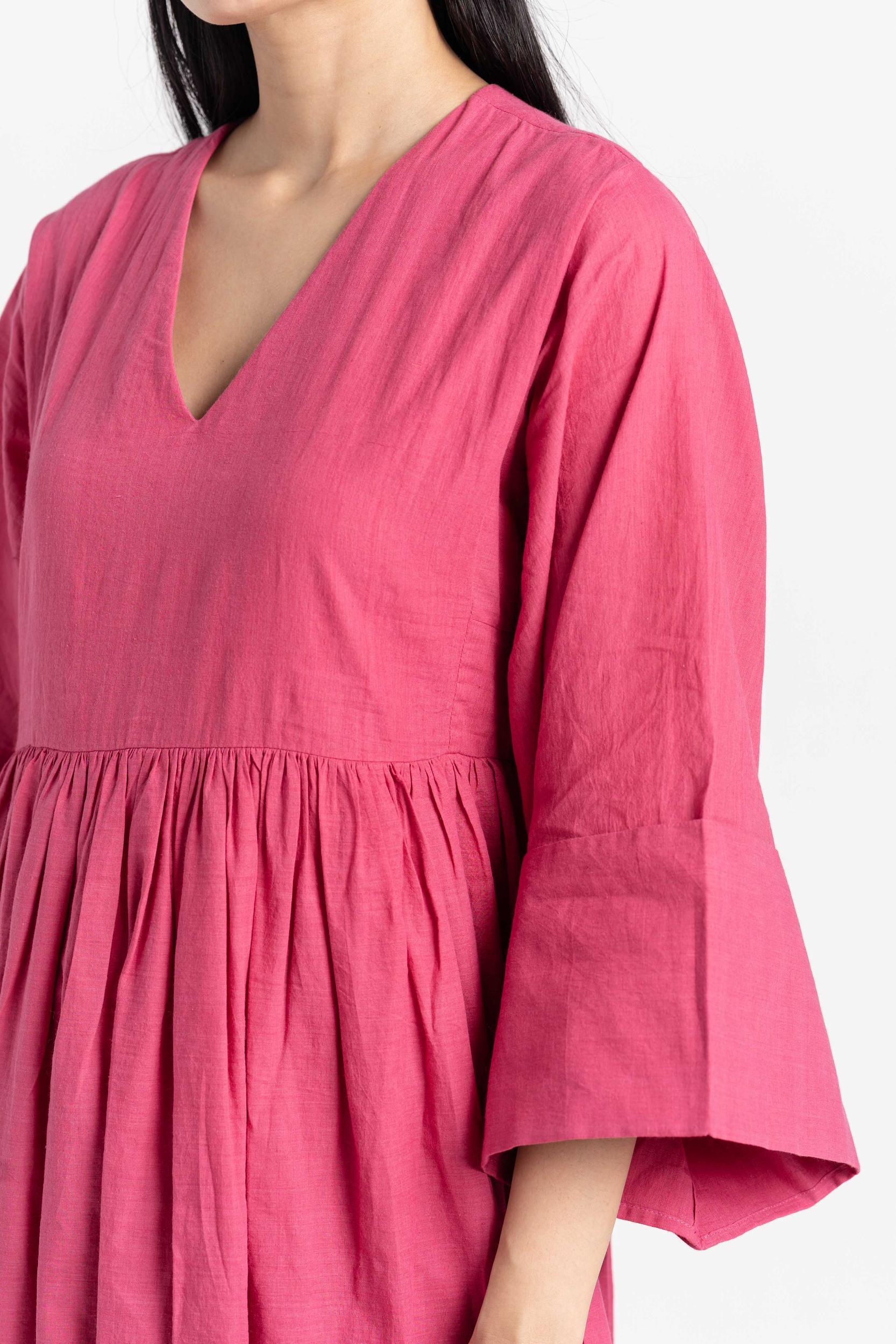 Rose Gathered Midi Dress Product Image
