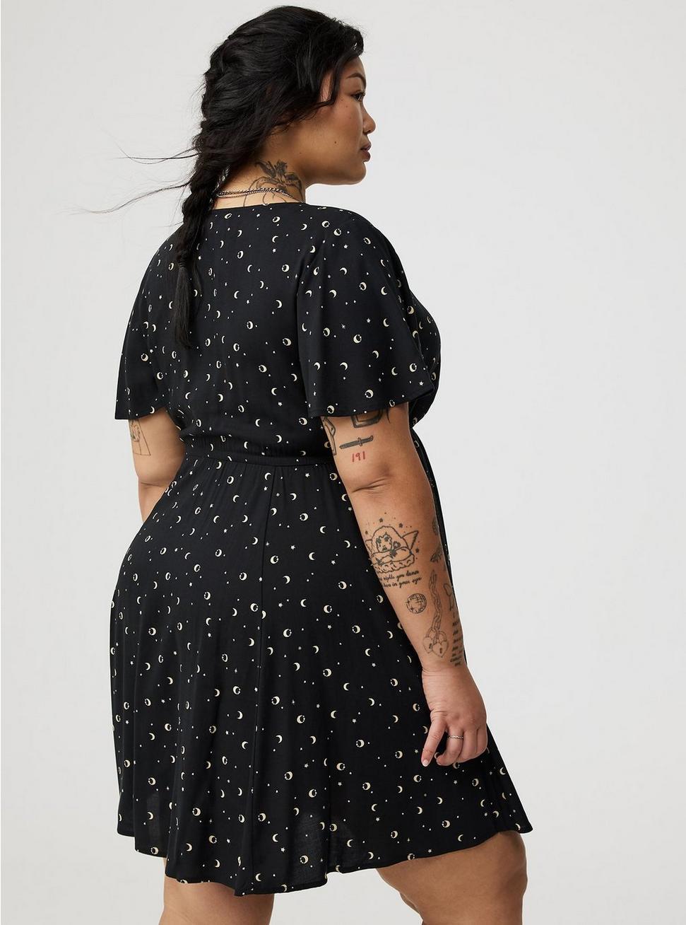 Mini Flutter-Sleeve Surplice Dress Product Image