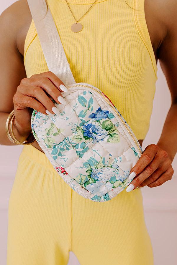 Floral Era Quilted Fanny Pack in Cream Product Image