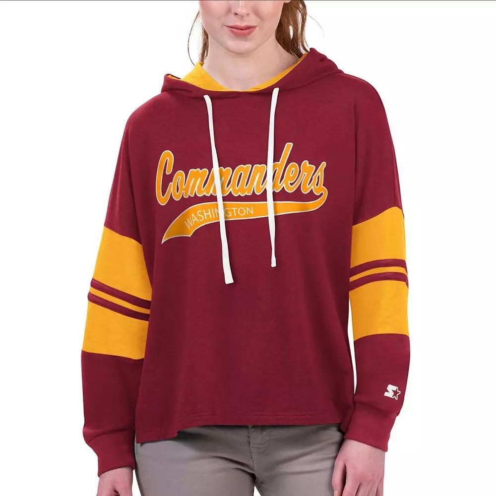 Women's Starter Burgundy Washington Commanders Bump And Run Long Sleeve Hoodie T-Shirt, Size: 2XL, Wft Med Re Product Image