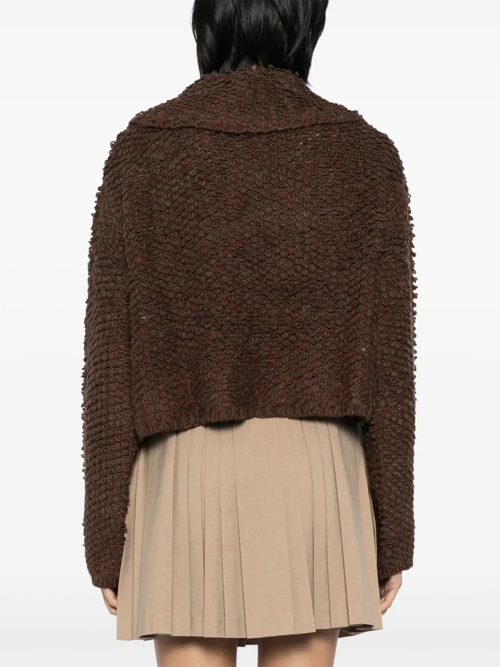 textured zip-up cardigan Product Image
