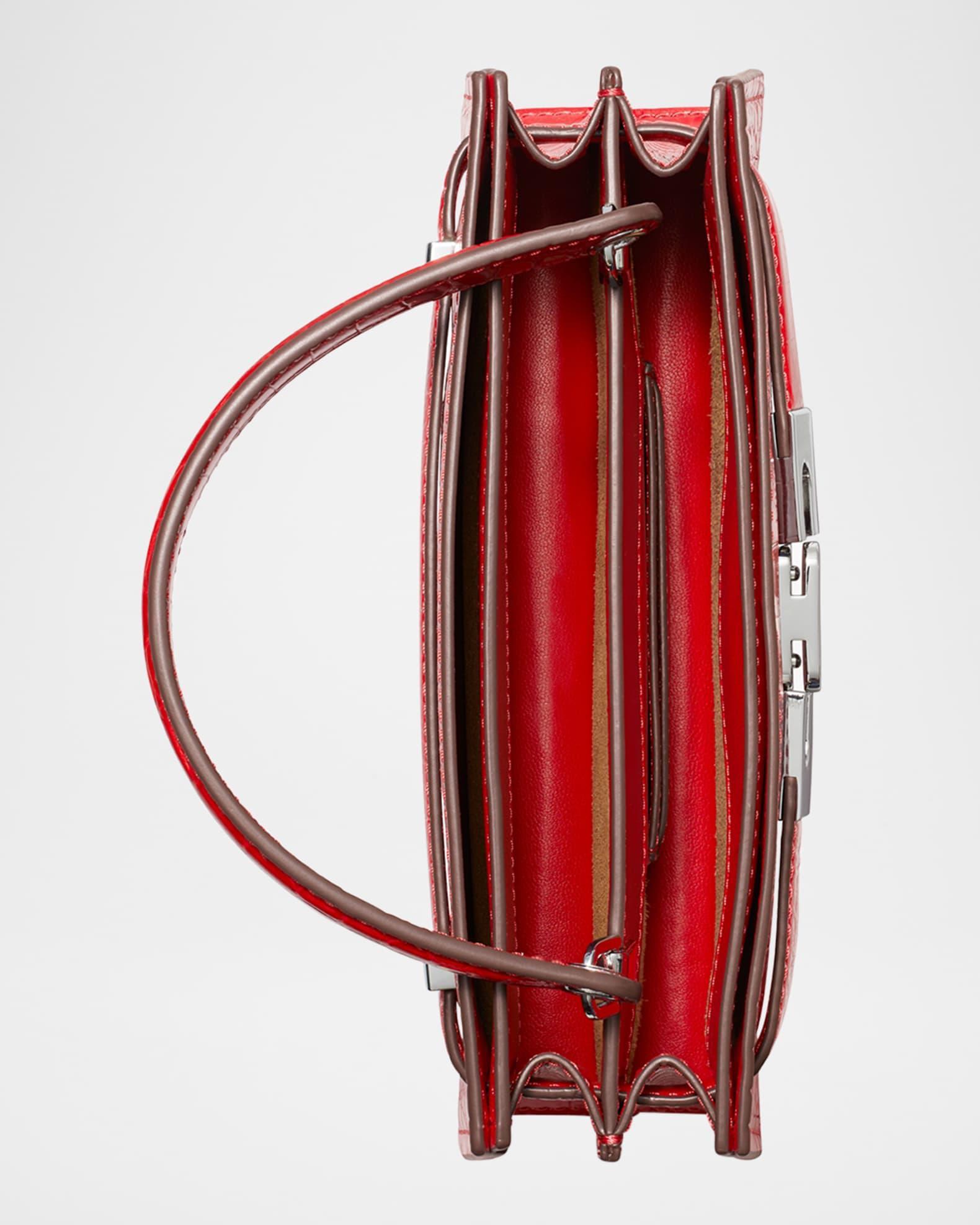 Mini Croc-Embossed Leather Top-Handle Bag Product Image