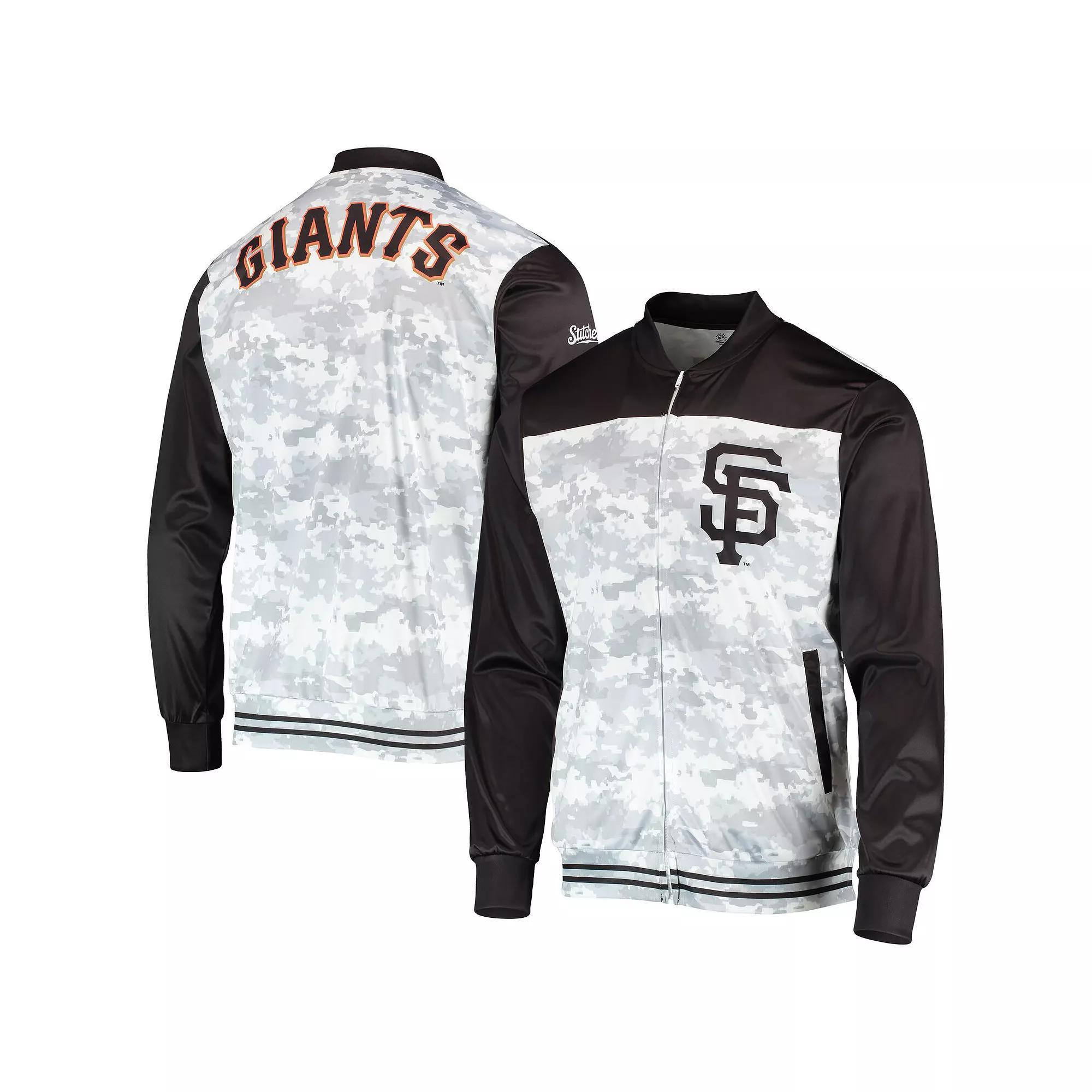 Men's Stitches Black San Francisco Giants Camo Full-Zip Jacket, Size: XL Product Image