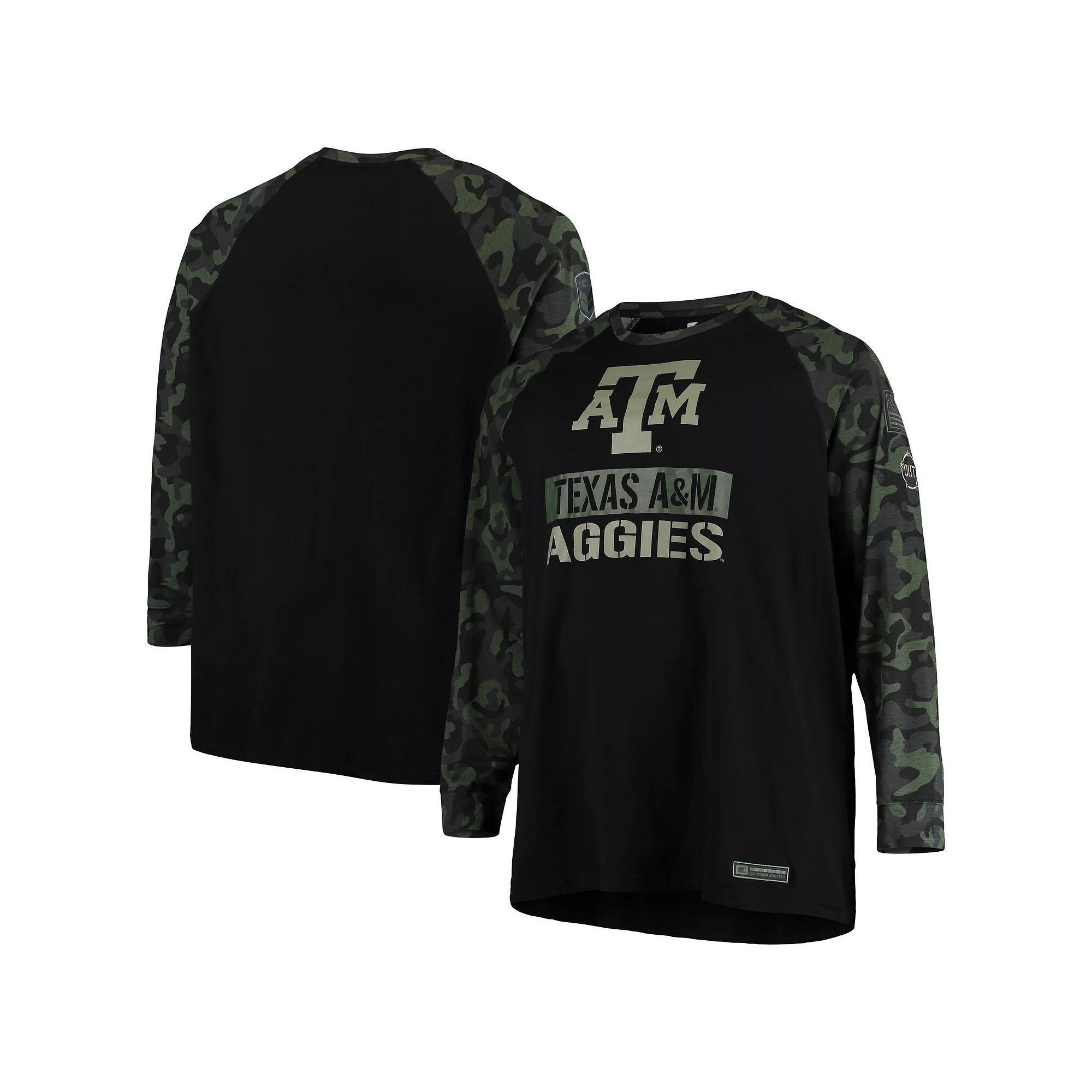 Men's Colosseum Black/Camo Texas A&M Aggies OHT Military Appreciation Big & Tall Raglan Long Sleeve T-Shirt, Size: 2XB Product Image