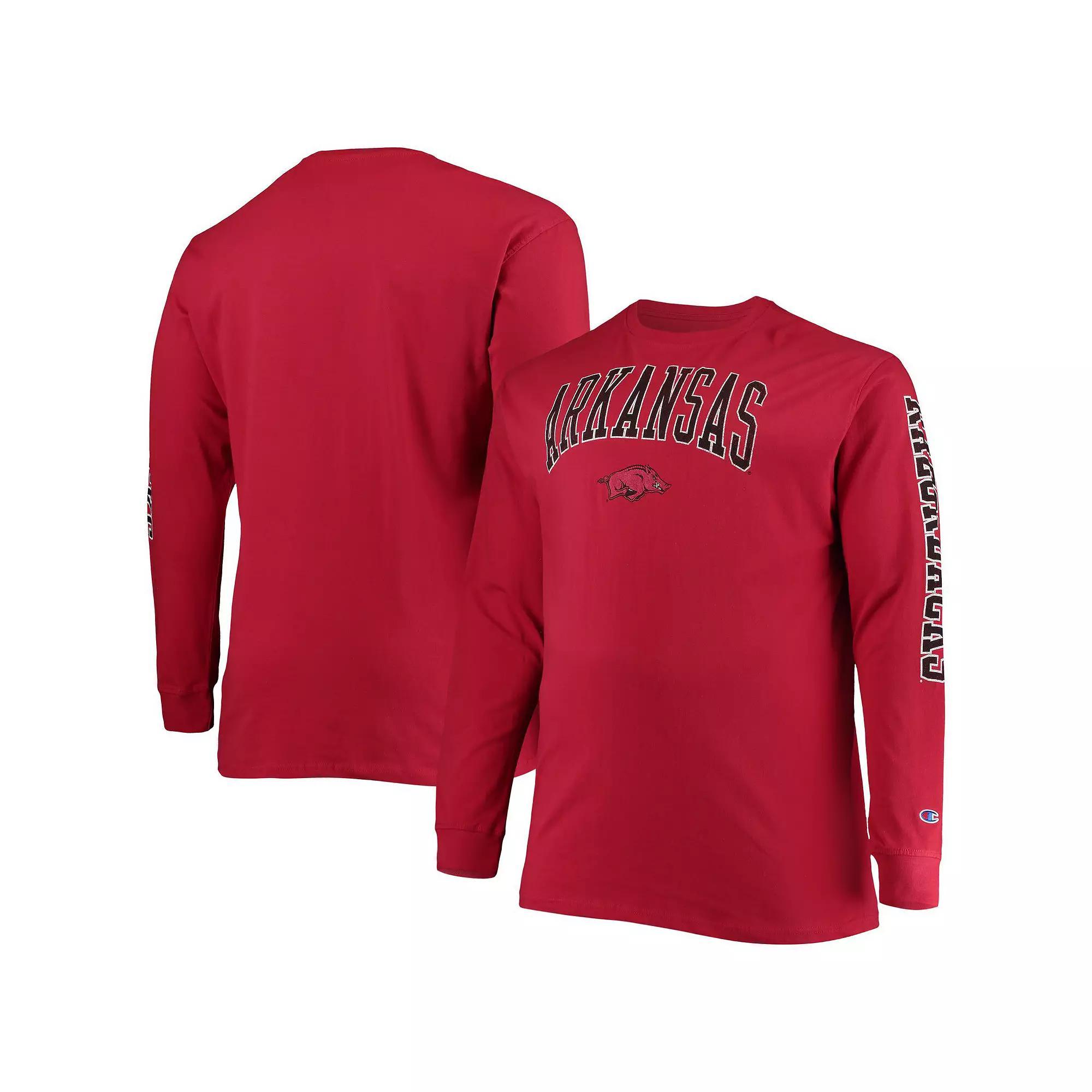 Men's Champion Cardinal Arkansas Razorbacks Big & Tall 2-Hit Long Sleeve T-Shirt, Size: 2XB, Red Product Image