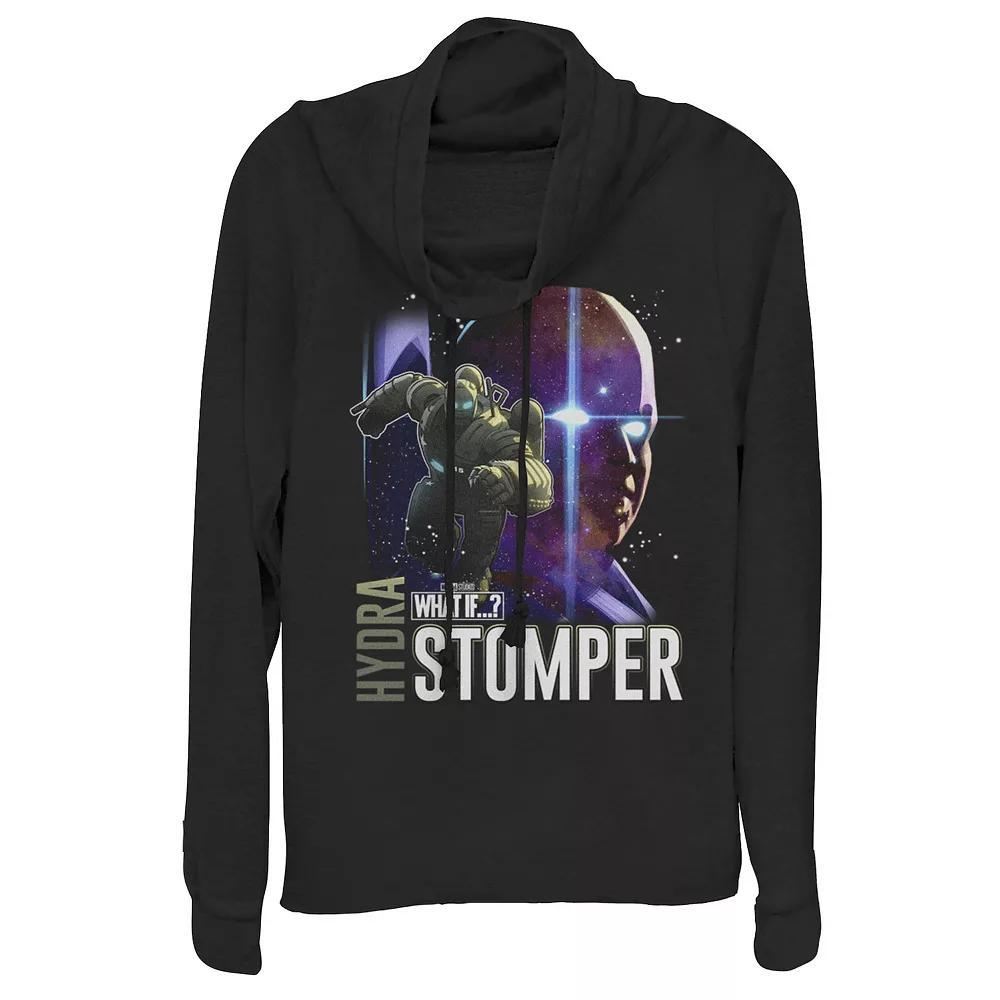 Juniors' Marvel What If Hydrastomper and Watcher Poster Cowlneck Graphic Lightweight Long Sleeve, Girl's, Size: XL, Black Product Image