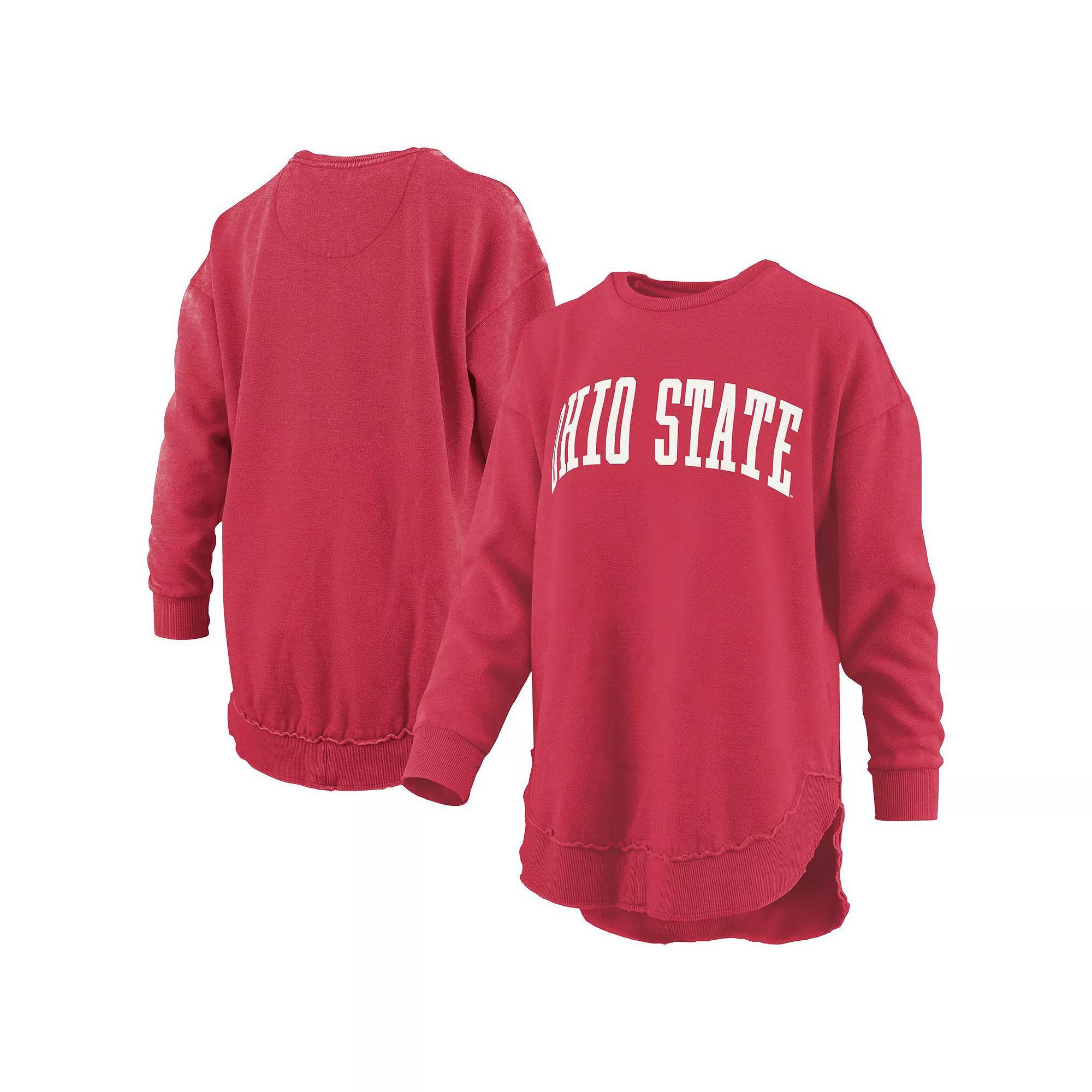 Women's Pressbox  Black Oklahoma State Cowboys Melange Poncho Vintage Fleece Long Sleeve Pullover Sweatshirt, Size: Medium Product Image