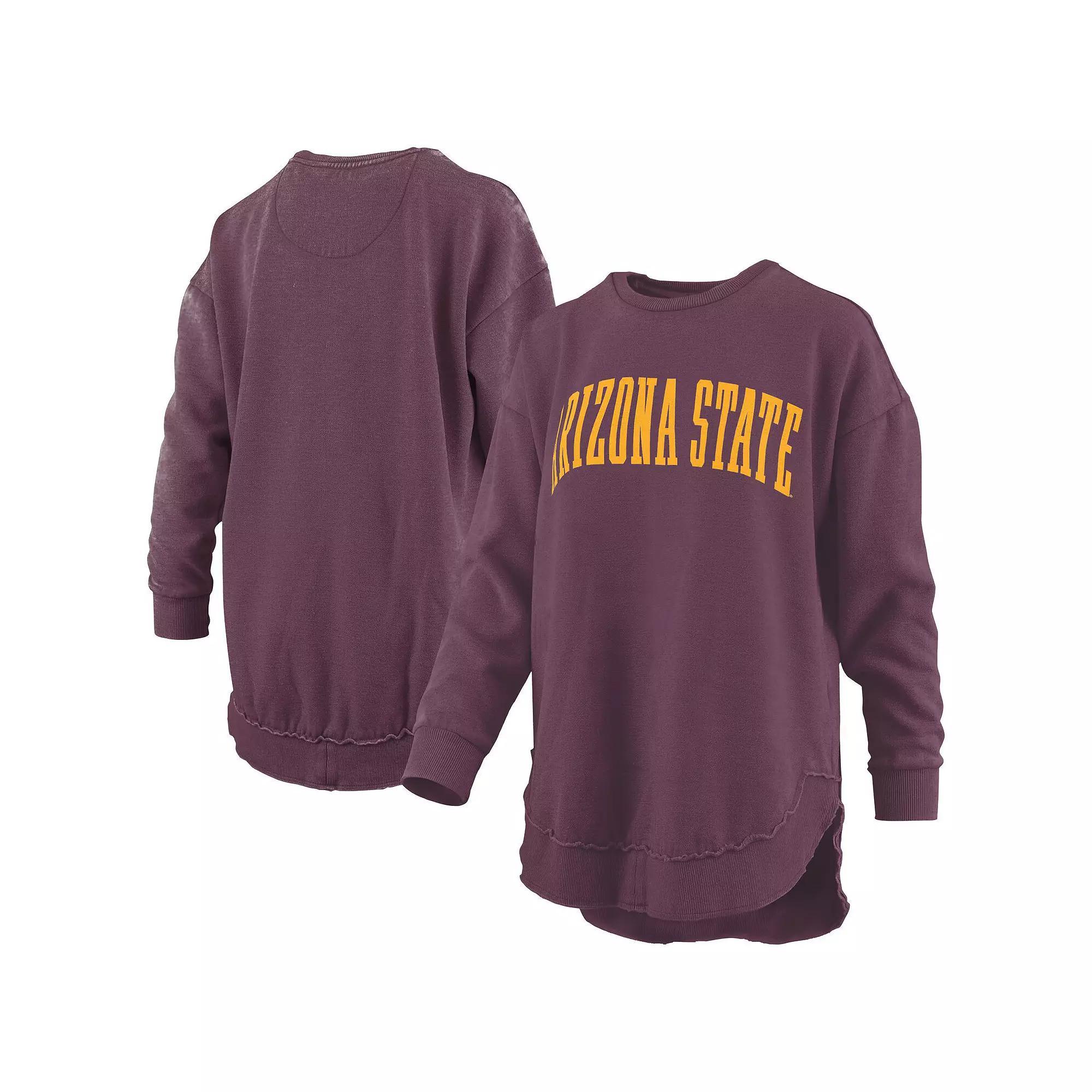Women's Pressbox  Black Texas Longhorns Melange Poncho Vintage Fleece Long Sleeve Pullover Sweatshirt, Size: 2XL Product Image