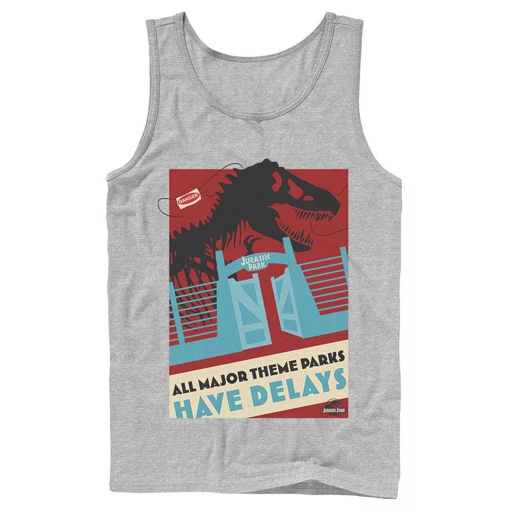 Men's Jurassic Park Delays Simple Gate Tank Top, Size: Large, White Product Image