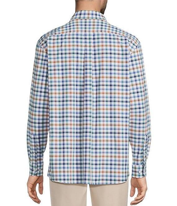 Roundtree & Yorke Performance The Traveler Long Sleeve Large Check Twill Sport Shirt Product Image