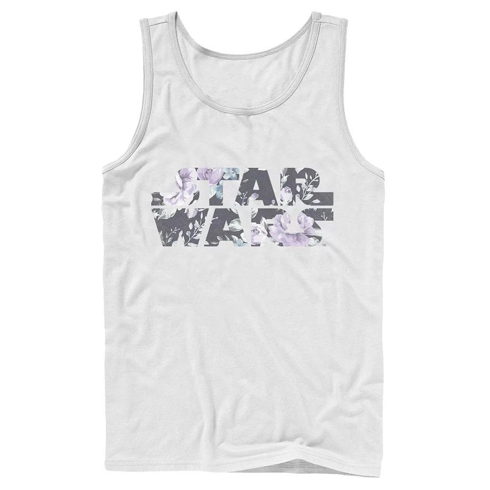 Mens Star Wars Floral Text Fill Logo Tank Top Product Image