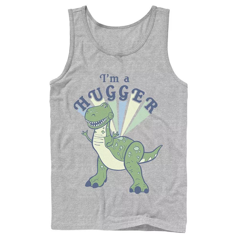 Men's Disney / Pixar Toy Story 4 Rex I'm A Hugger Colorful Portrait Tank Top, Size: Large, Athletic Grey Product Image