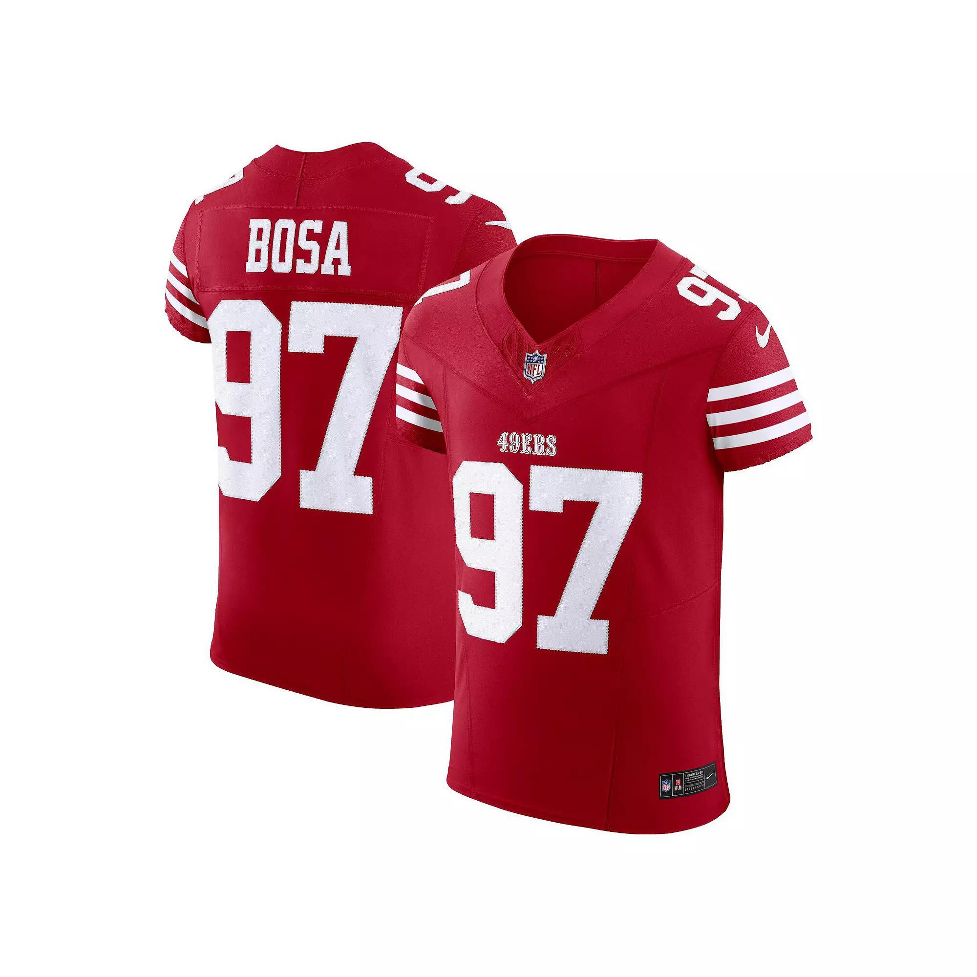 Men's Nike Nick Bosa Scarlet San Francisco 49ers Vapor F.U.S.E. Elite Jersey, Size: 52, Red Product Image