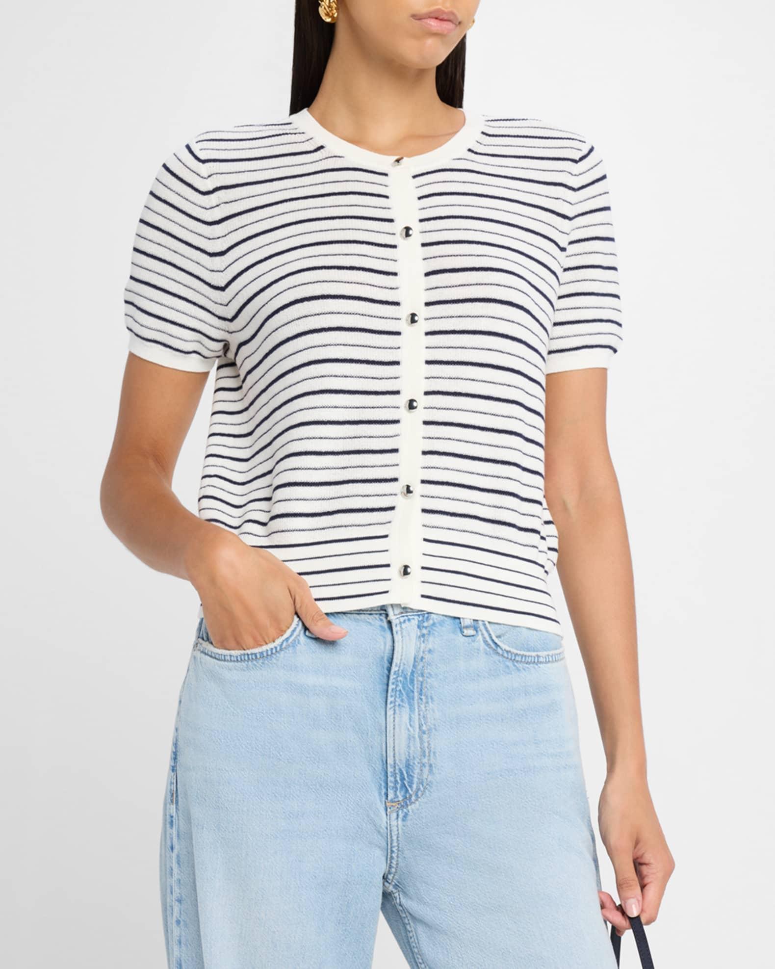 Dina Stripe Short-Sleeve Cardigan  Product Image