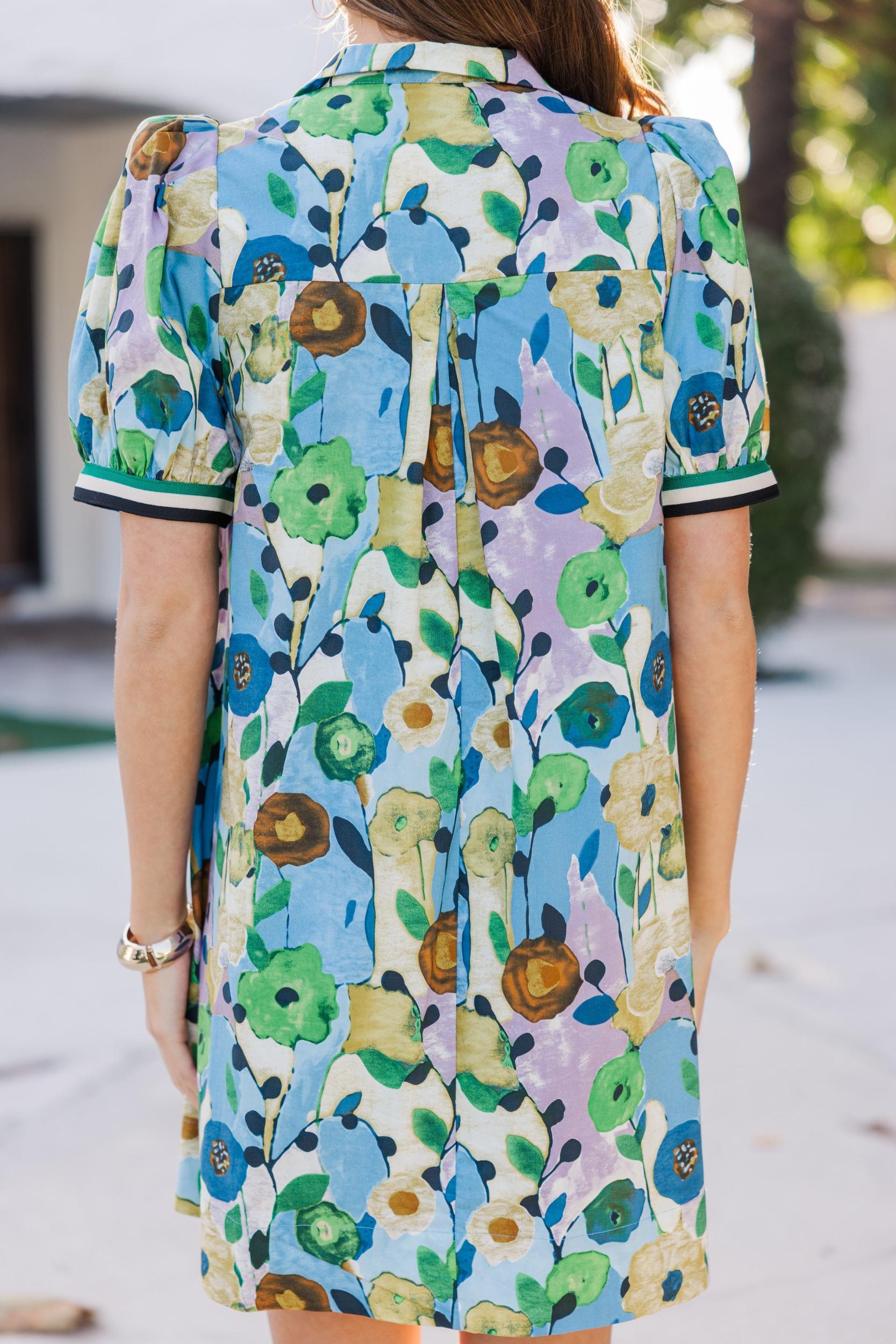 Way Back When Blue Floral Dress Female Product Image