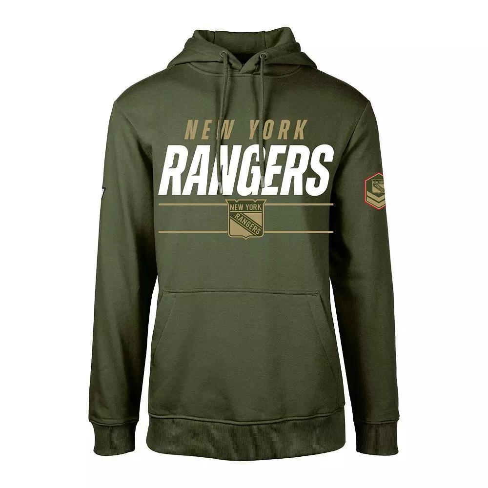 Men's Levelwear Olive New York Rangers Podium Fleece Pullover Hoodie, Size: Small, Ran Team Product Image