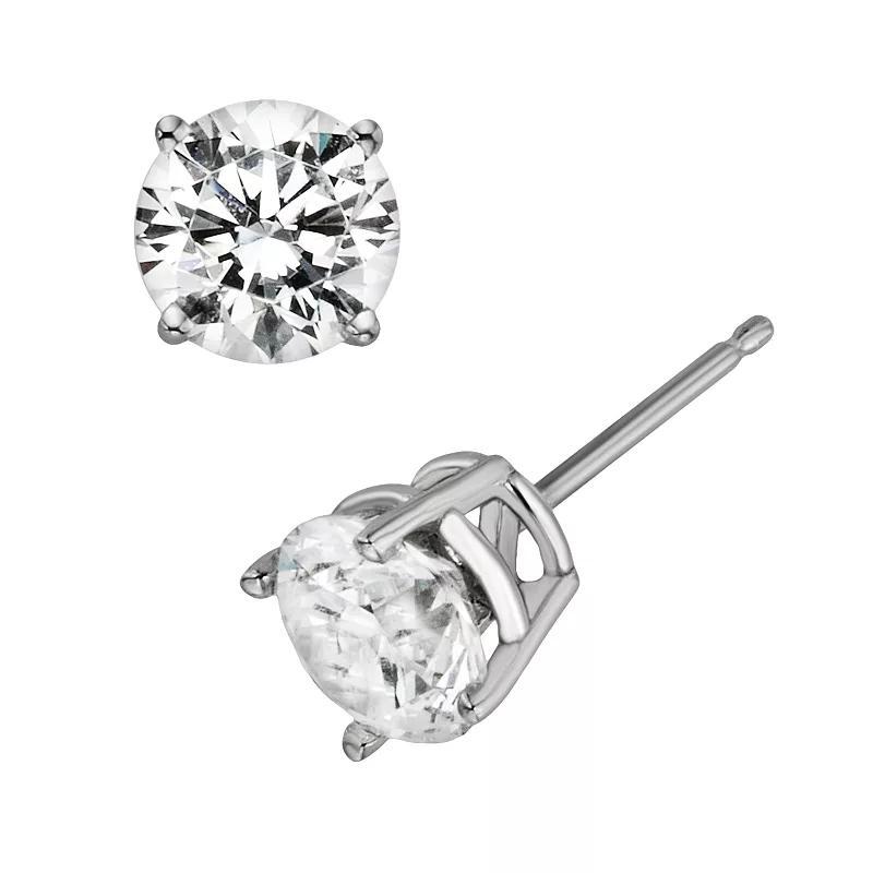 Diamonore Sterling Silver 1-ct. T.W. Simulated Diamond Stud Earrings, Women's, White Product Image