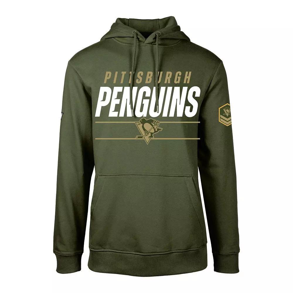 Mens Levelwear Olive Pittsburgh Penguins Podium Fleece Pullover Hoodie Product Image