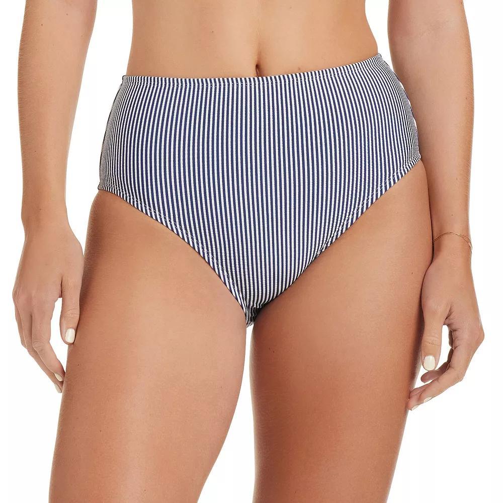 Women's Draper James Striped High-Waist Swim Bottoms, Size: Small, Blue Product Image