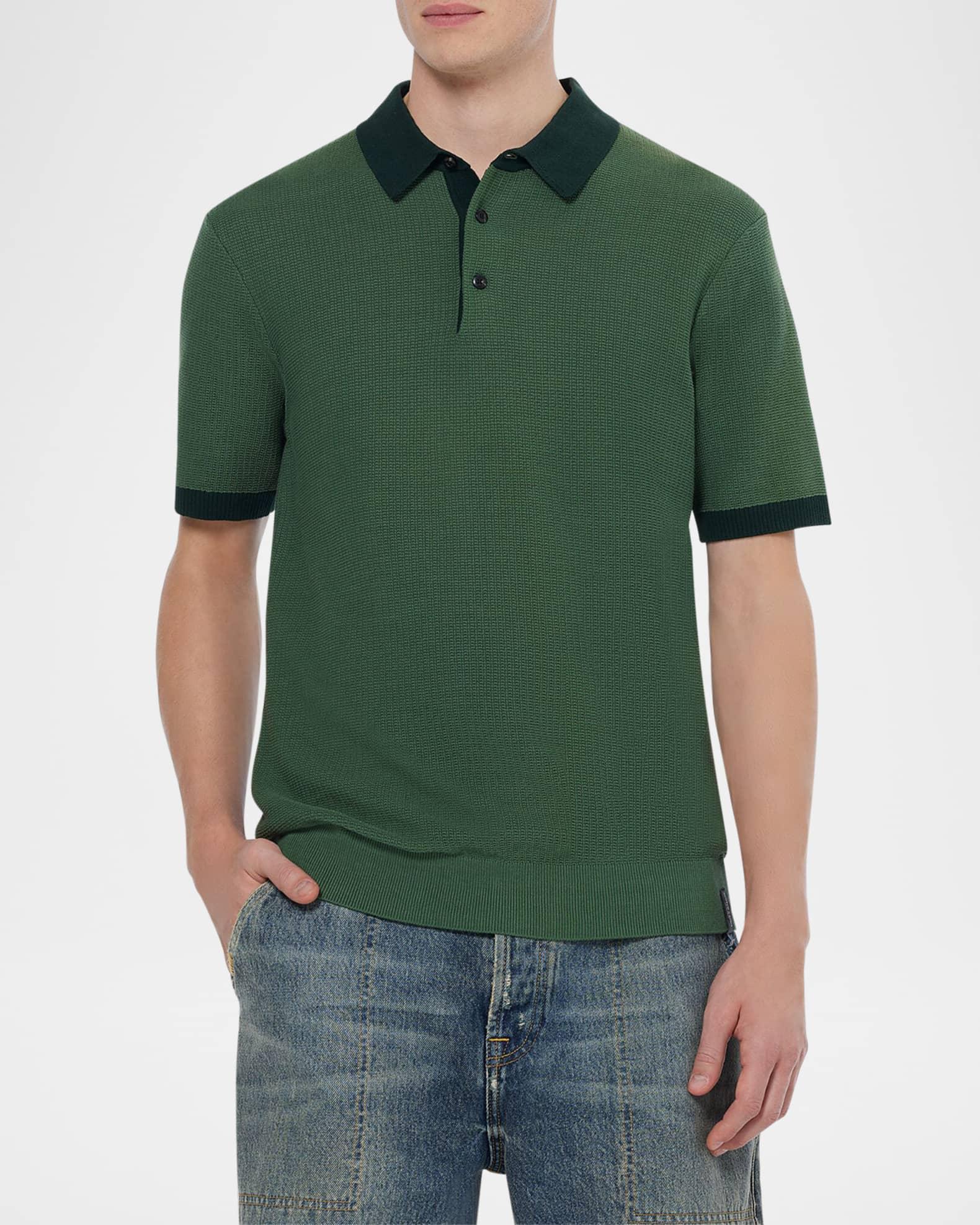 Men's Structured Cotton Knit Polo Shirt Product Image