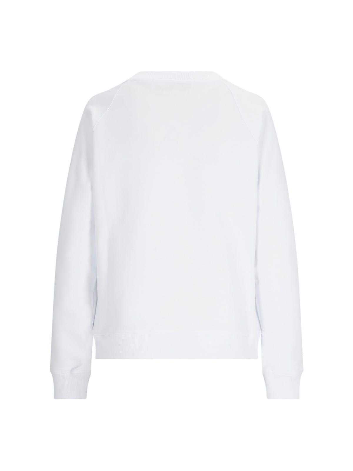 MSGM Logo Crewneck Sweatshirt In White Product Image