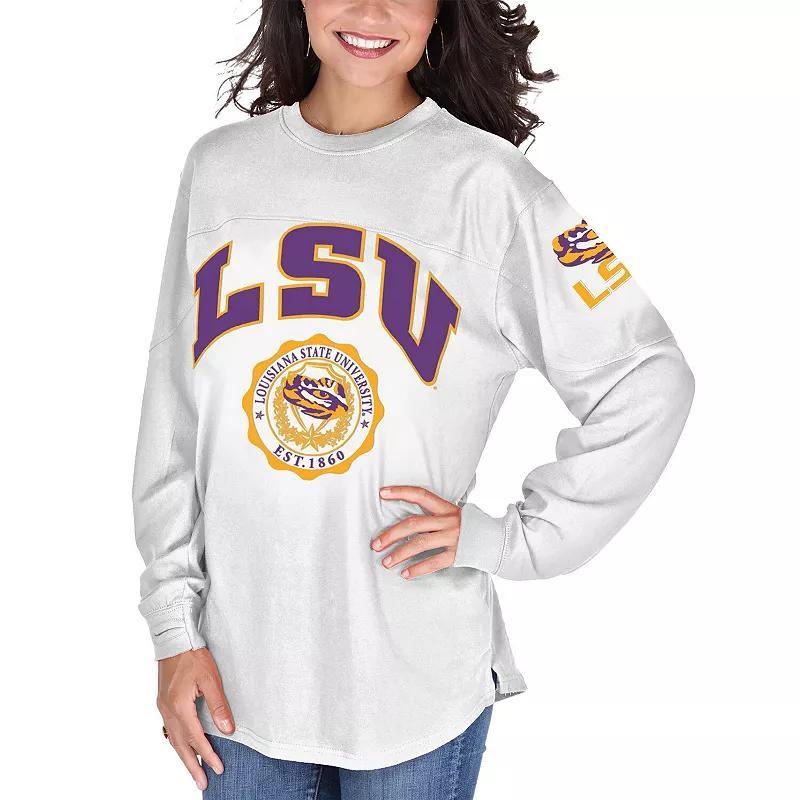 Women's White LSU Tigers Edith Long Sleeve T-Shirt, Size: 2XL Product Image