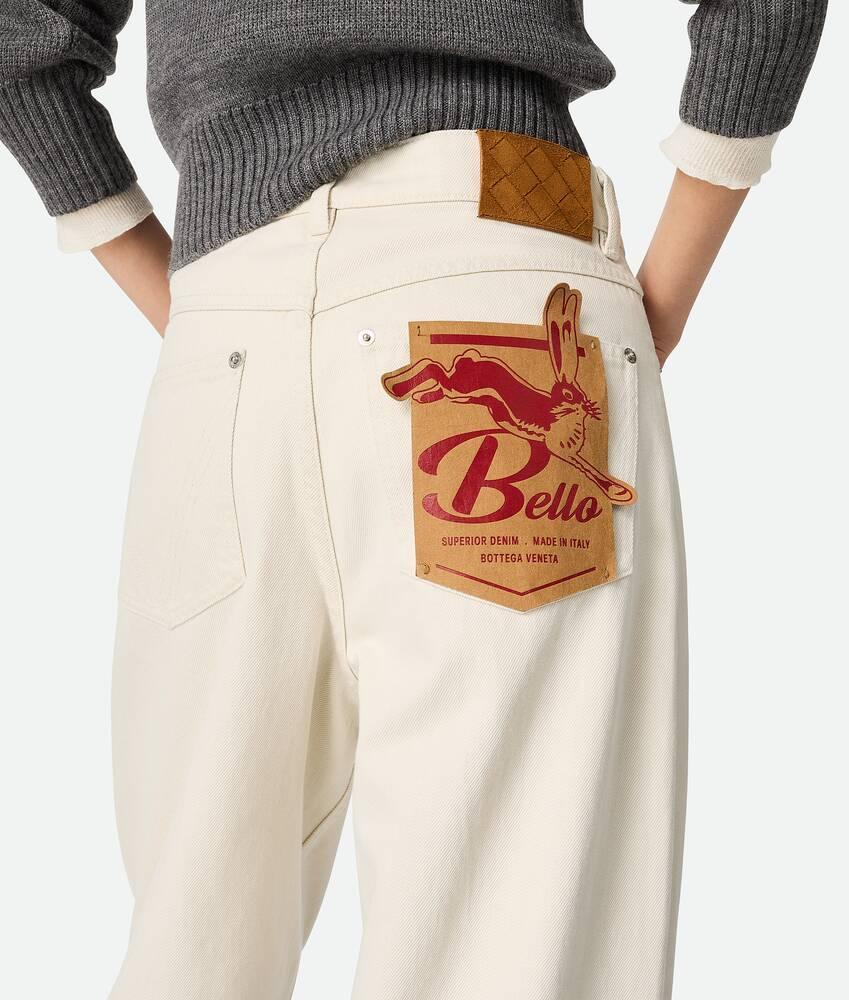 Women's Colored Turned Up Jeans in Pale meringue Product Image