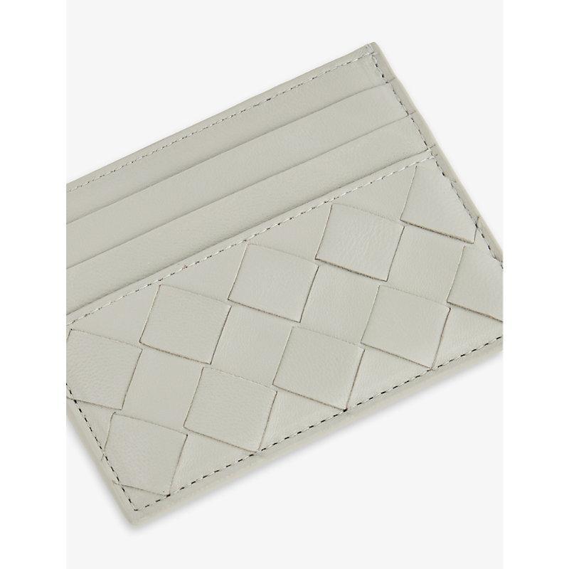 BOTTEGA VENETA Agate Grey-gold Intrecciato Leather Card Holder Product Image