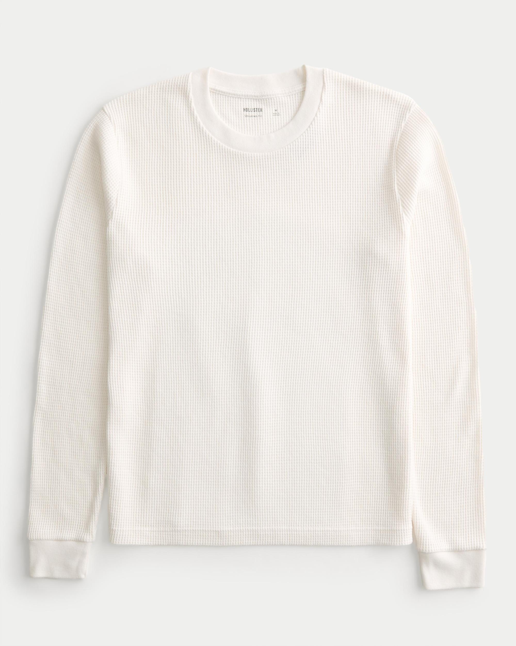 Shrunken Long-Sleeve Waffle Crew T-Shirt Product Image