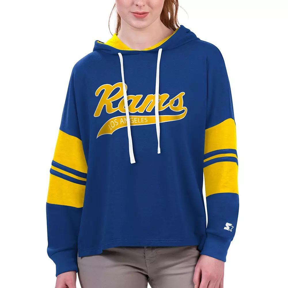 Womens Starter Royal Los Angeles Rams Bump And Run Long Sleeve Hoodie T-Shirt Product Image