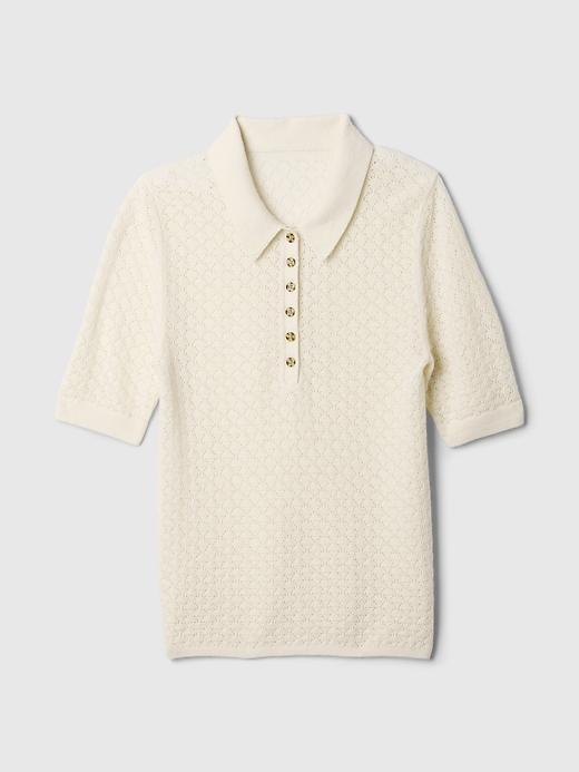 Pointelle Polo Sweater Product Image