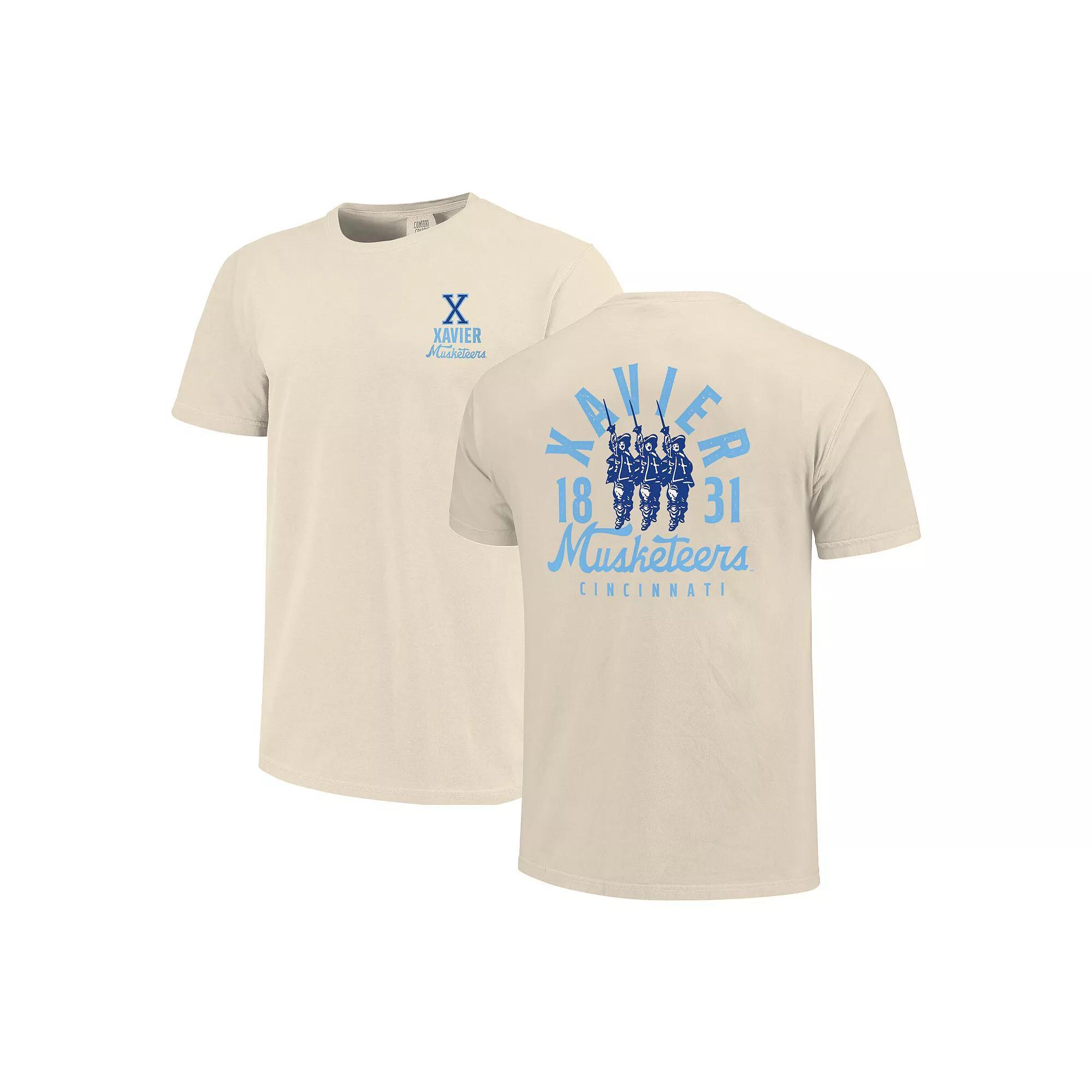 Men's Cream Xavier Musketeers Comfort Colors Mascot Overlay T-Shirt, Size: XL, Xav Beige Product Image