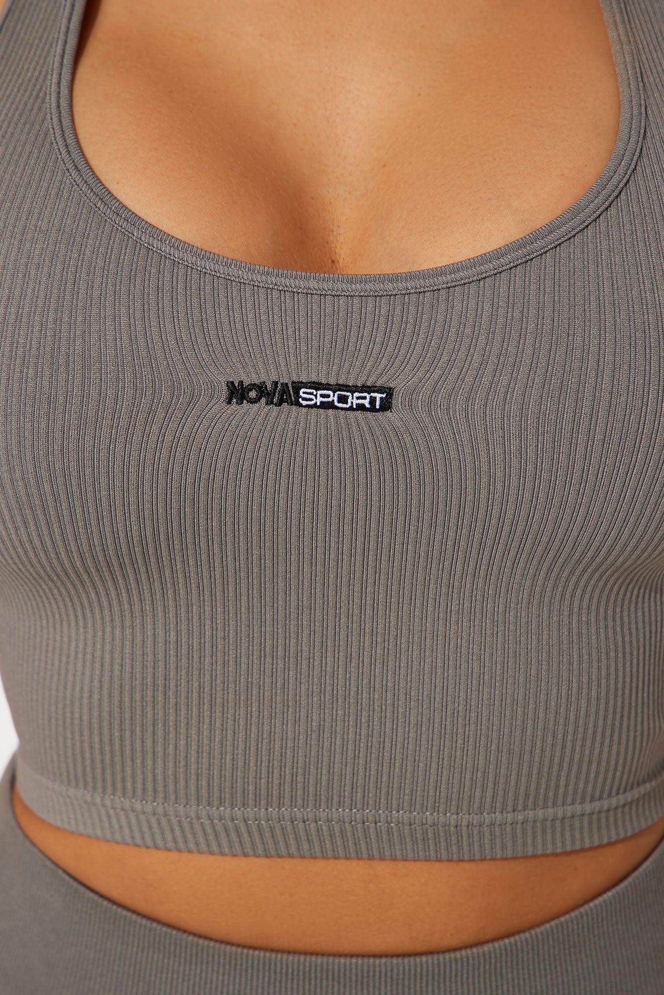 Court Cutie Effortless Seamless Active Top - Charcoal Product Image
