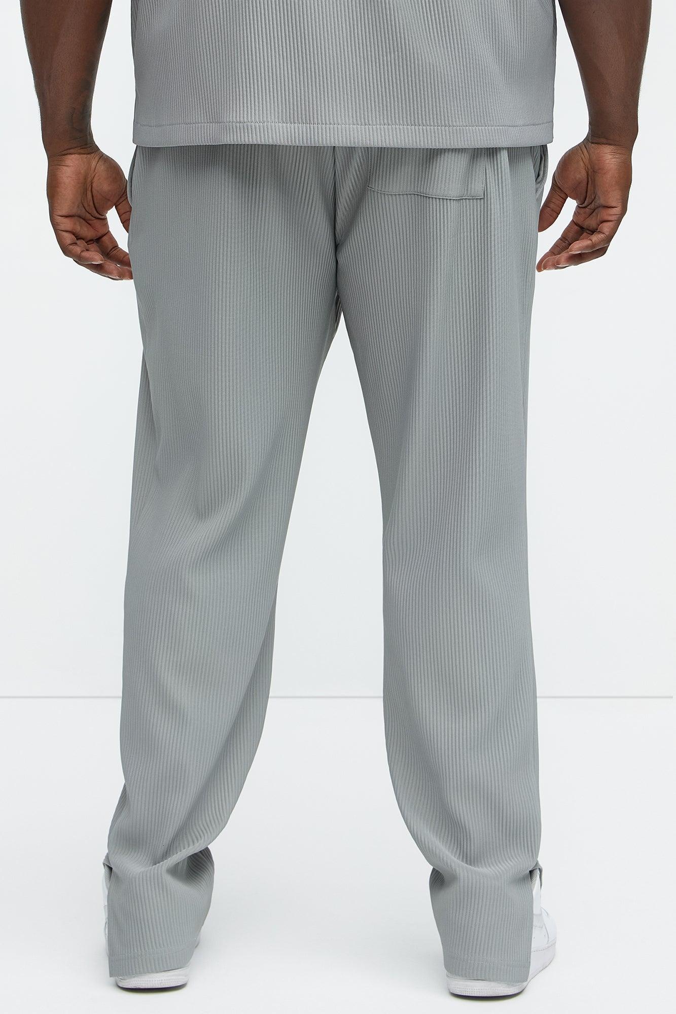 Show Up Slim Slit Pants - Grey Product Image