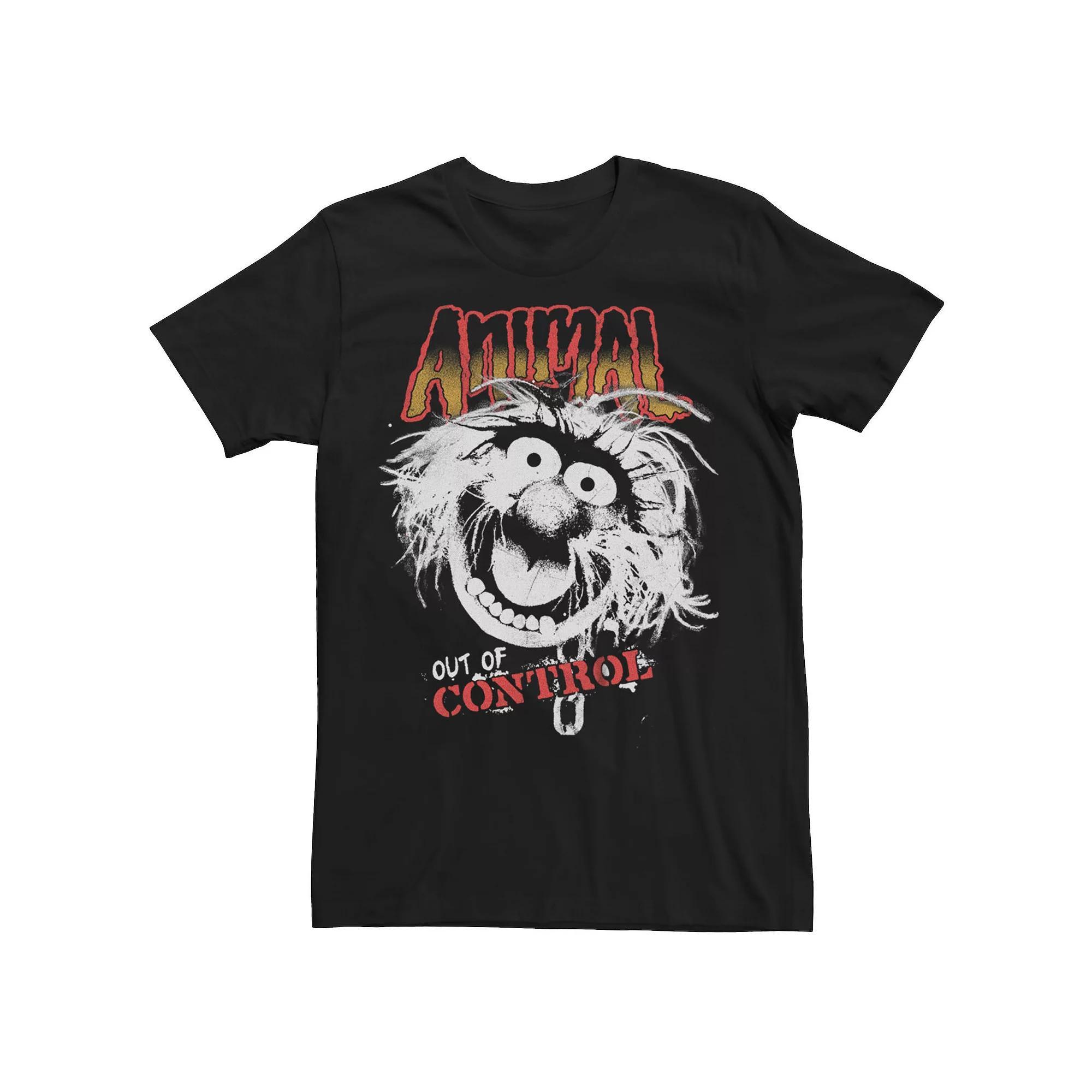 Disney's The Muppets Animal Men's Out Of Control Poster Graphic Tee, Size: Large, Black Product Image