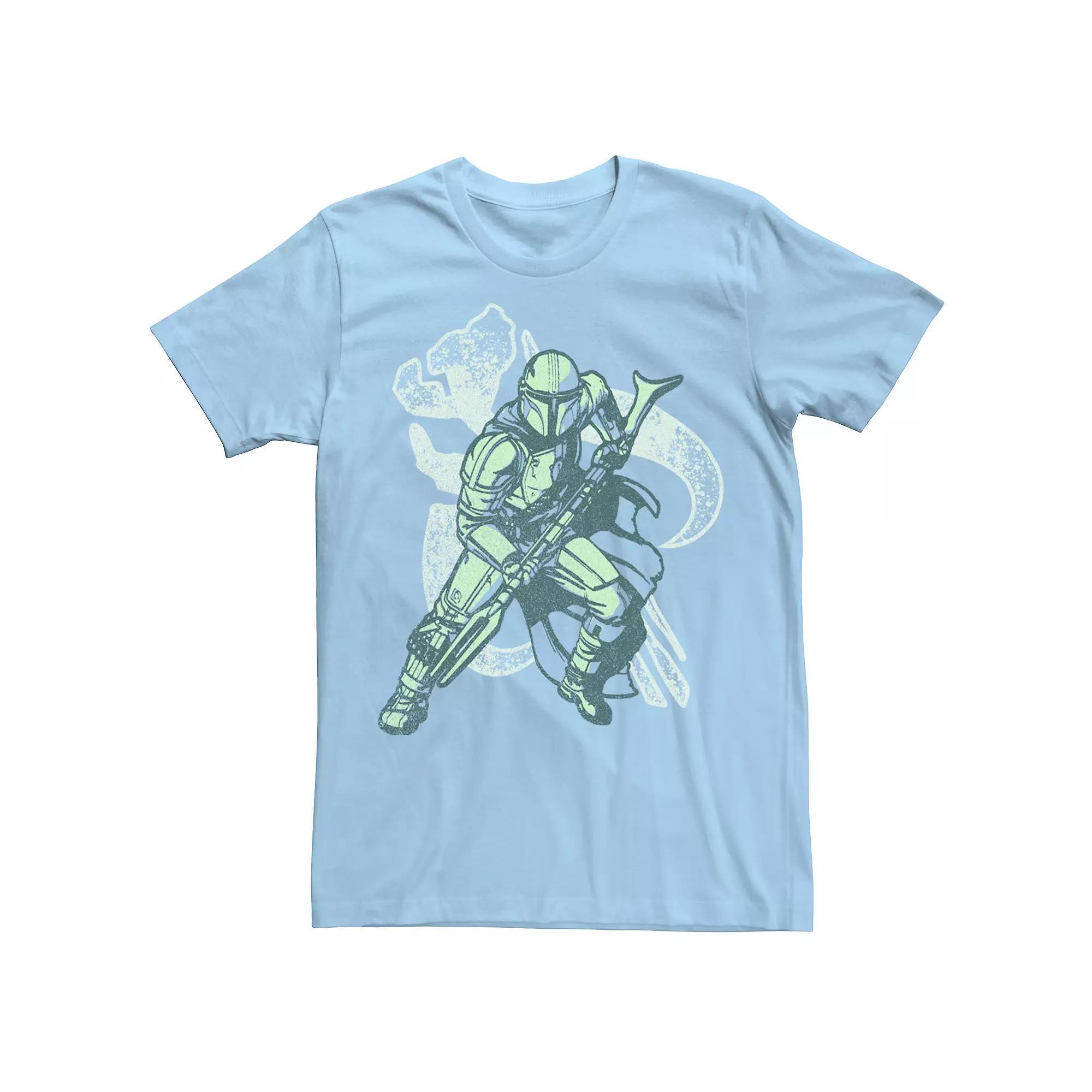 Men's Star Wars Mando Crest Pose Tee, Size: XXL, Light Blue Product Image
