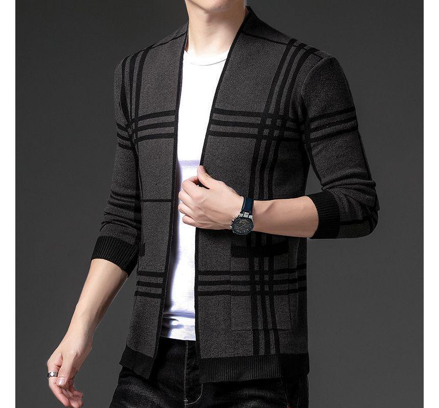 Plaid Open Front Cardigan Product Image