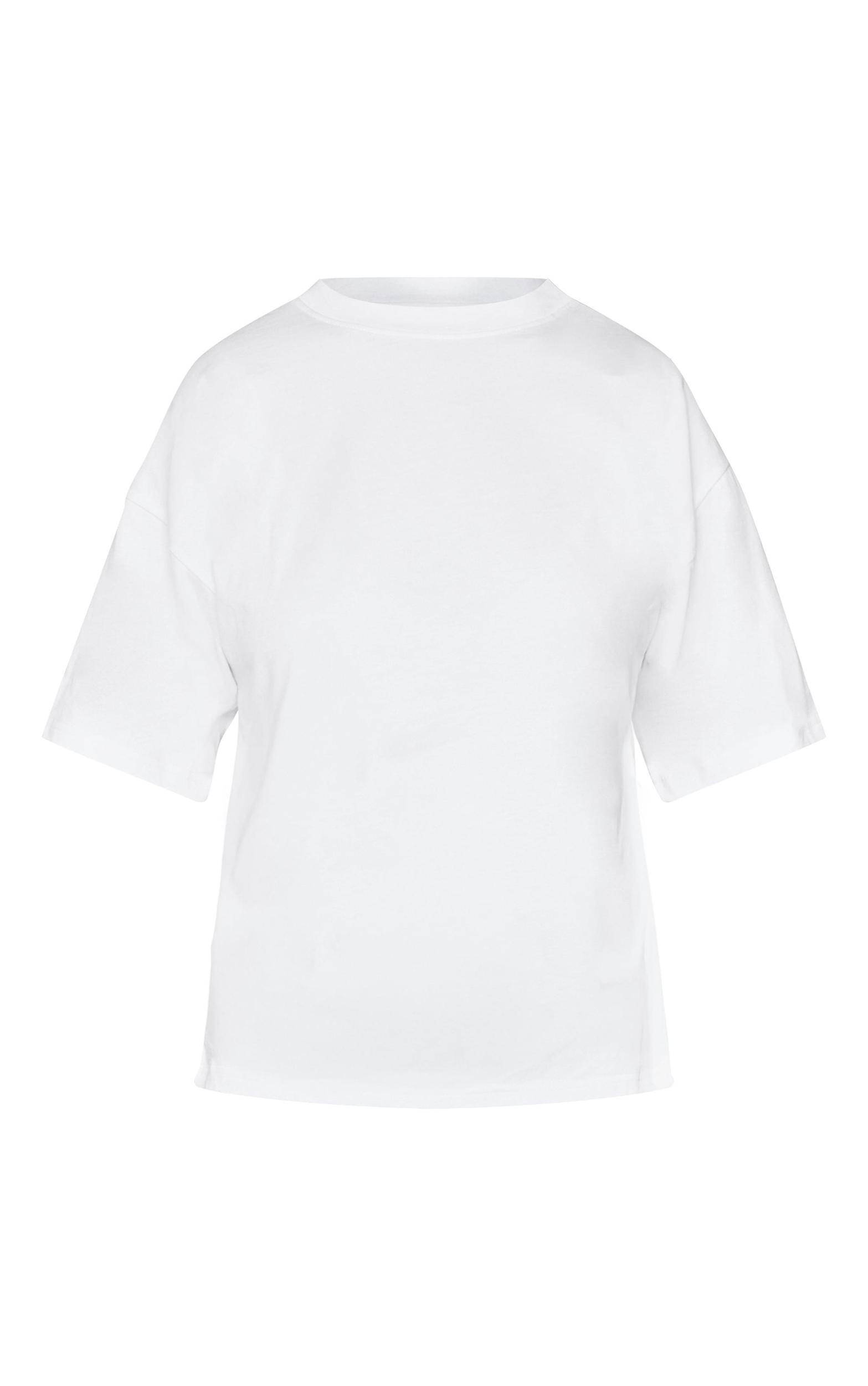 White Ruched Side Detail T Shirt Product Image