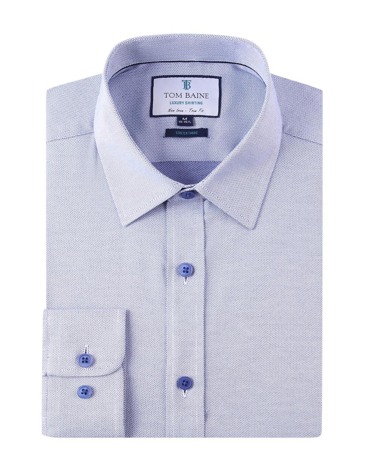 Tom Baine Mens Four-Way Stretch Jacquard Solid Button Down Dress Shirt Product Image